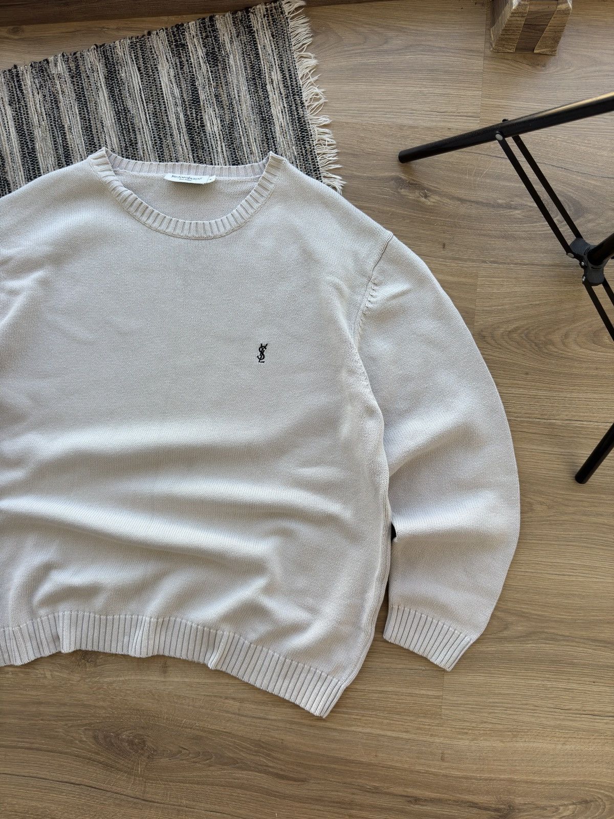 Yves Saint Laurent Vintage Yves Saint Laurent classic white knitted sweater Size US XL / EU 56 / 4 - 3 Thumbnail