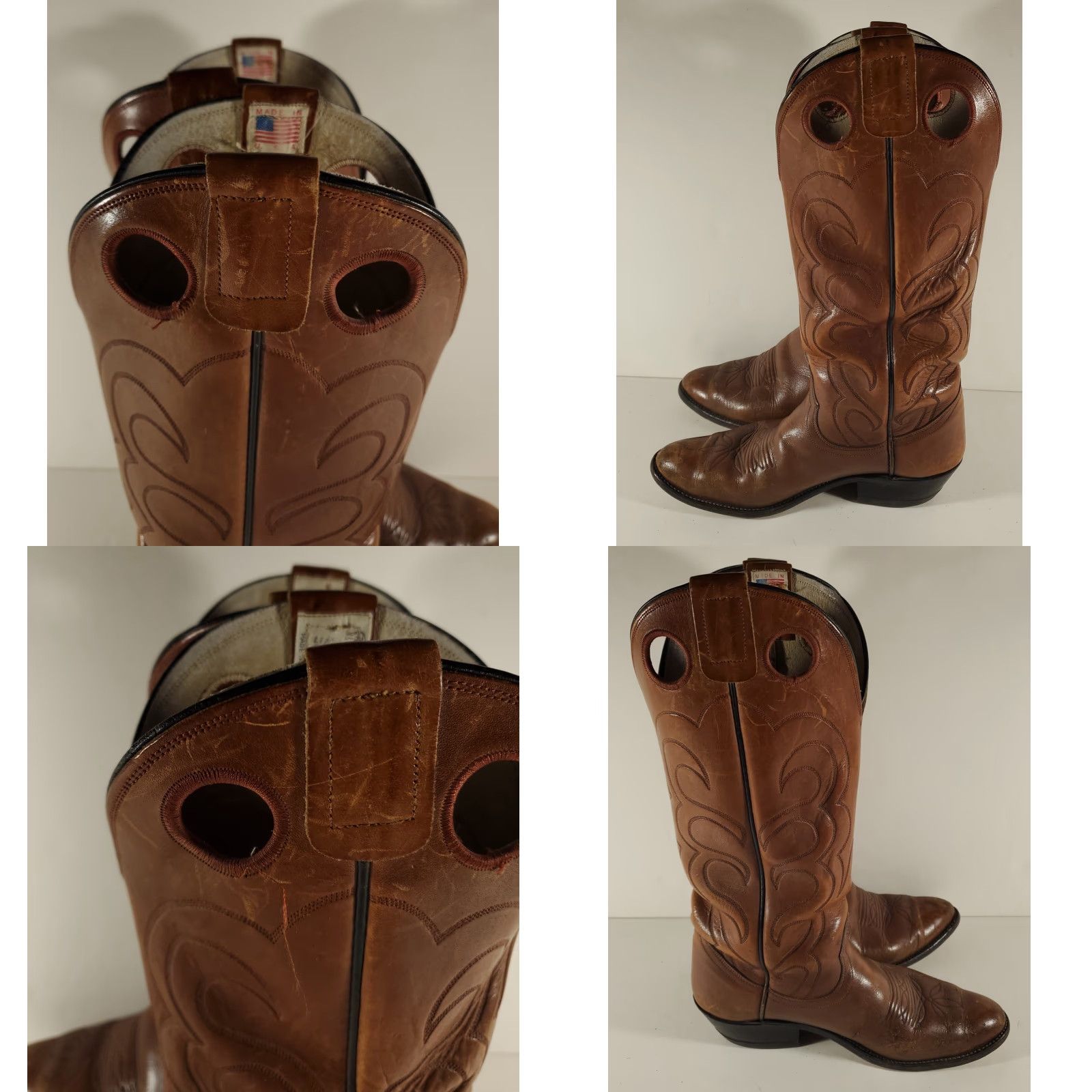 Vintage Olathe Boots Boot Western Buckaroo Cowboy Leather Brown 16" 36515 Mens 9 Kansas B Size US 9 / EU 42 - 8 Thumbnail