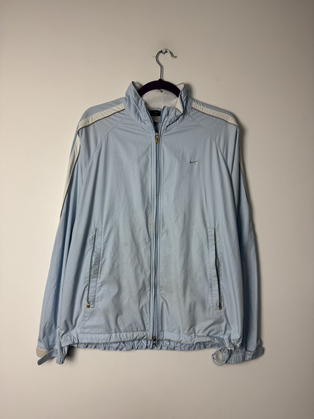 Nike Nike Swoosh Light Blue Track Jacket Vintage 00s Windbreaker Size US M / EU 48-50 / 2 - 1 Thumbnail