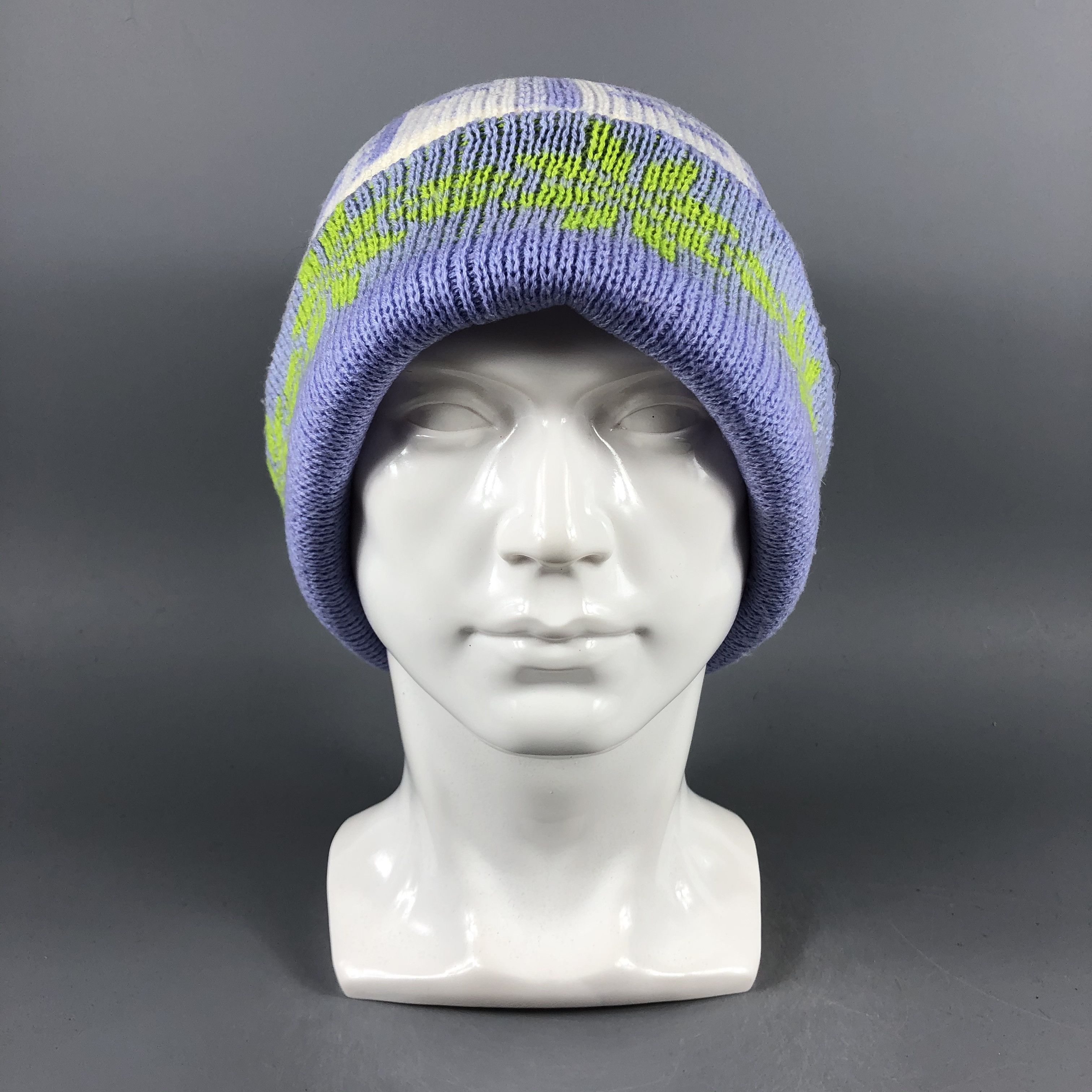 image of Vintage Fair Isle Snow Spellout Beanie Snow Hat Snow Cap -D1272, Men's
