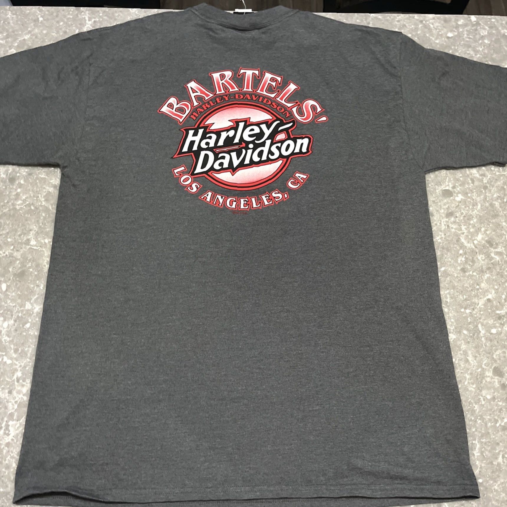 Harley Davidson VINTAGE Harley-Davidson T-Shirt Los Angeles La Ca Gray XL Mens Crew Neck Short Sleeve Cotton Logo USA Biker Motorcycle 2010s Size US XL / EU 56 / 4 - 7 Thumbnail