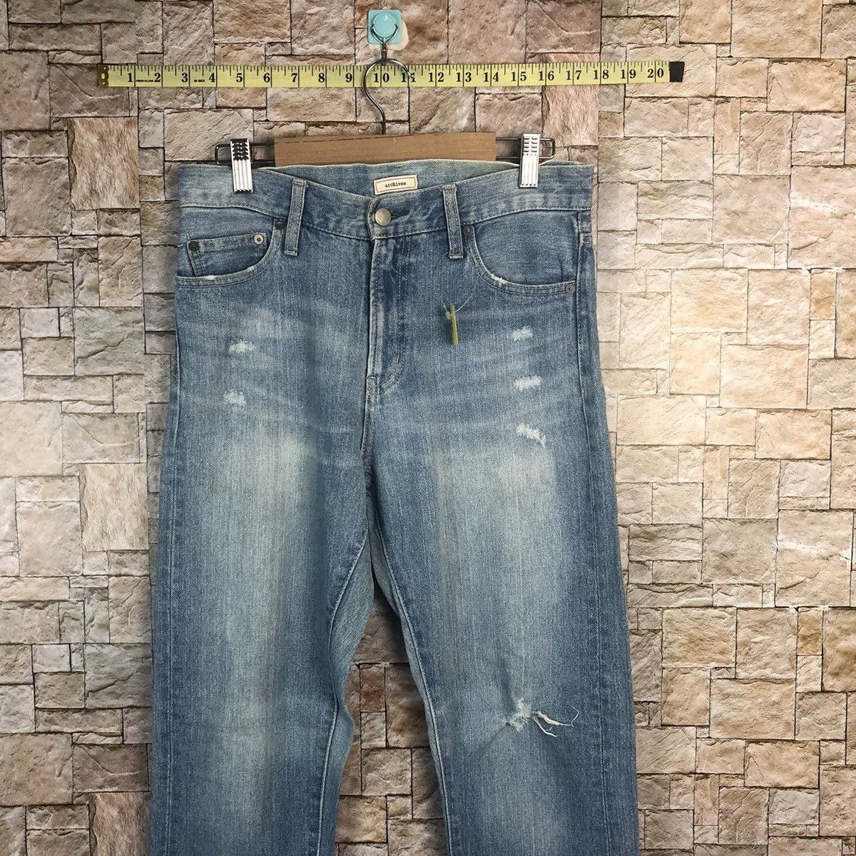 Japanese Brand Archives Blue Distressed Denim Pants #A65 Size US 30 / EU 46 - 2 Thumbnail