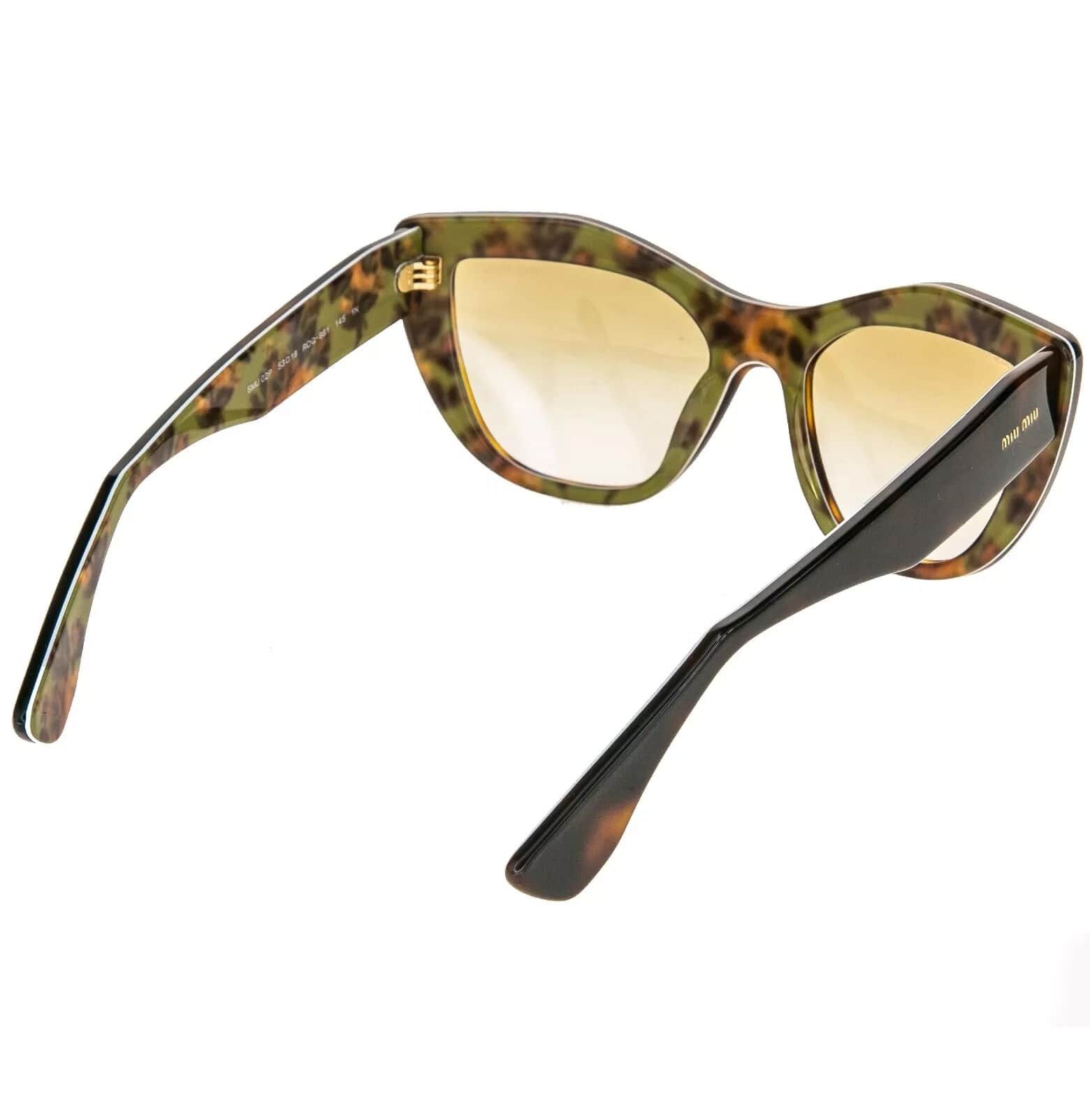 Miu Miu MIU MIU 02P MU02PS Brown Havana Green Floral Sunglasses Size ONE SIZE - 7 Thumbnail