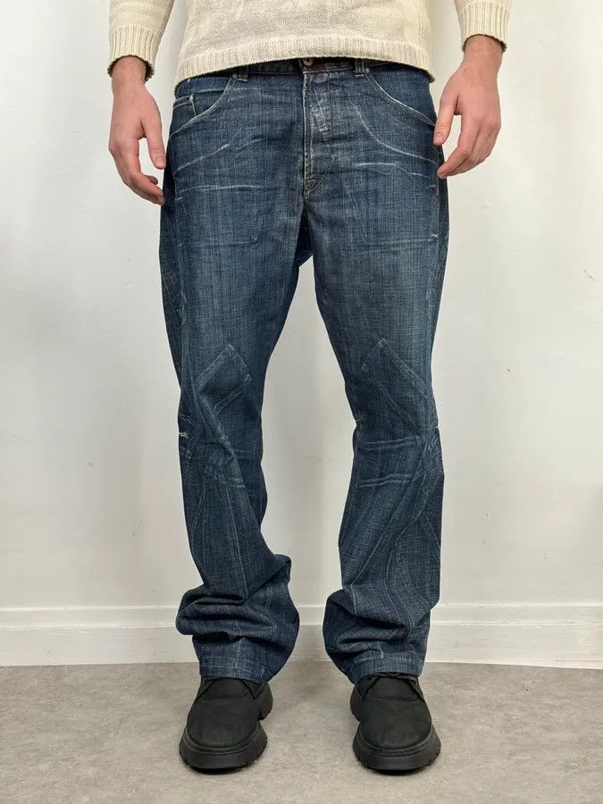 Marithe + Francois Girbaud 2000s Marithé + François Girbaud Blue Large Denim Jeans Size US 37 - 2 Thumbnail