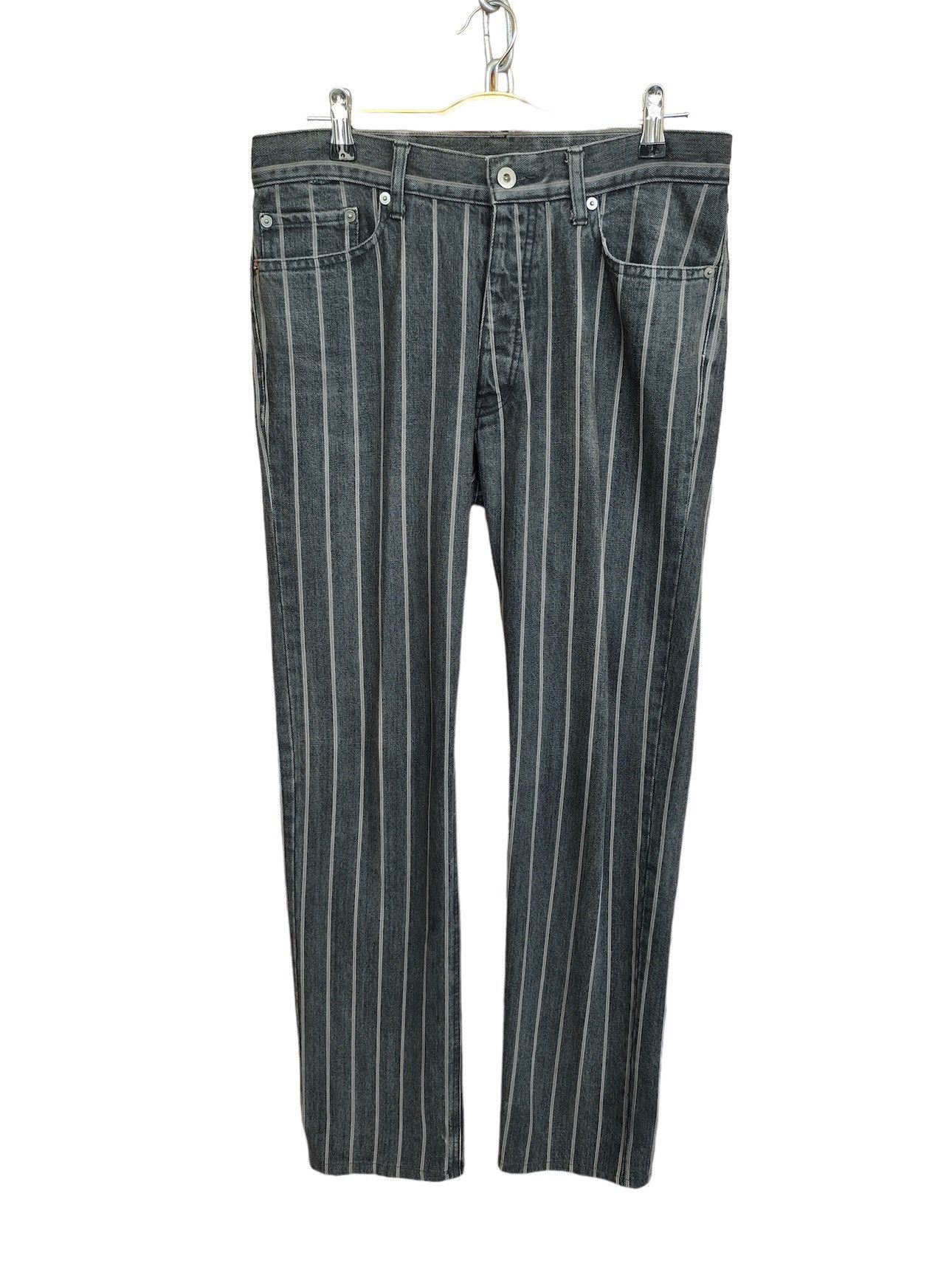 COMME CA DU MODE MEN Border Striped Denim Jeans