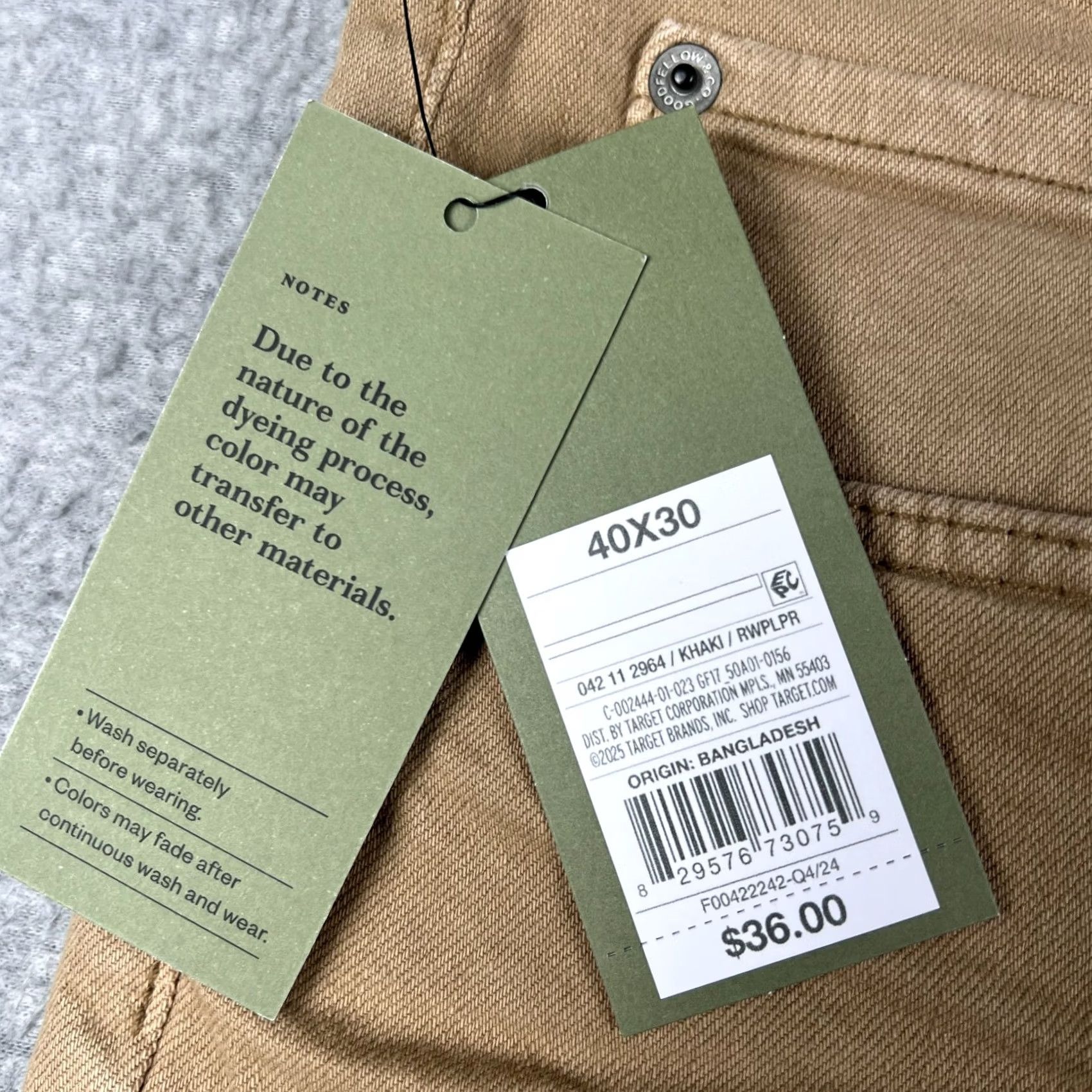 Vintage Goodfellow Target Slim Jeans Mens 40x30 Beige NEW Athletic Stretch Flex Denim Size US 40 / EU 56 - 3 Thumbnail