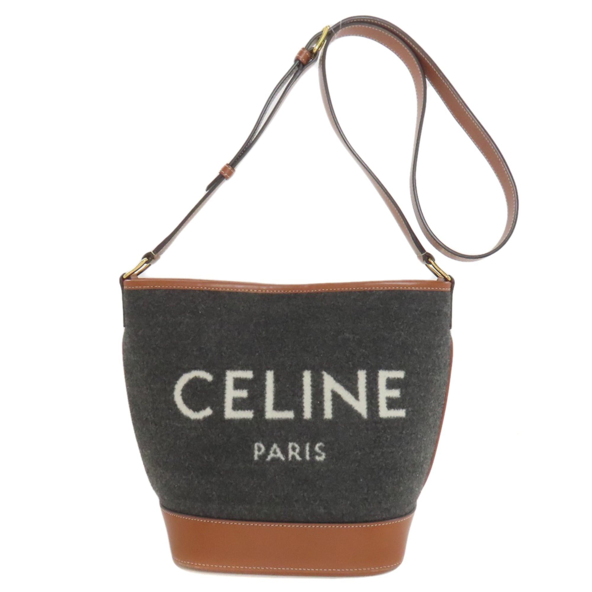 Celine Celine Bucket Long Shoulder Bag, Felt/Calfskin, Women's CELINE Size ONE SIZE - 1 Thumbnail
