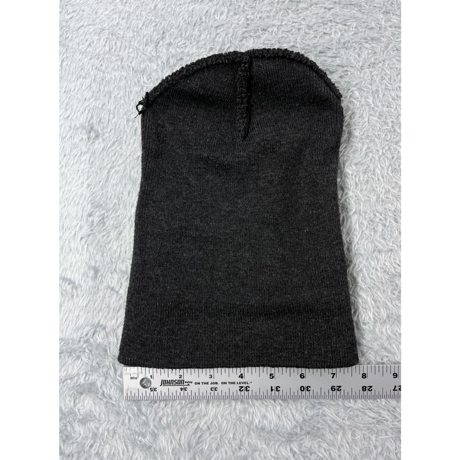 Vintage Beanie Adult One Size Dark Gray Knit 100% Acrylic Beanie - Striped Knit Hat for Outdoors Winter Ski Men Size ONE SIZE - 4 Thumbnail