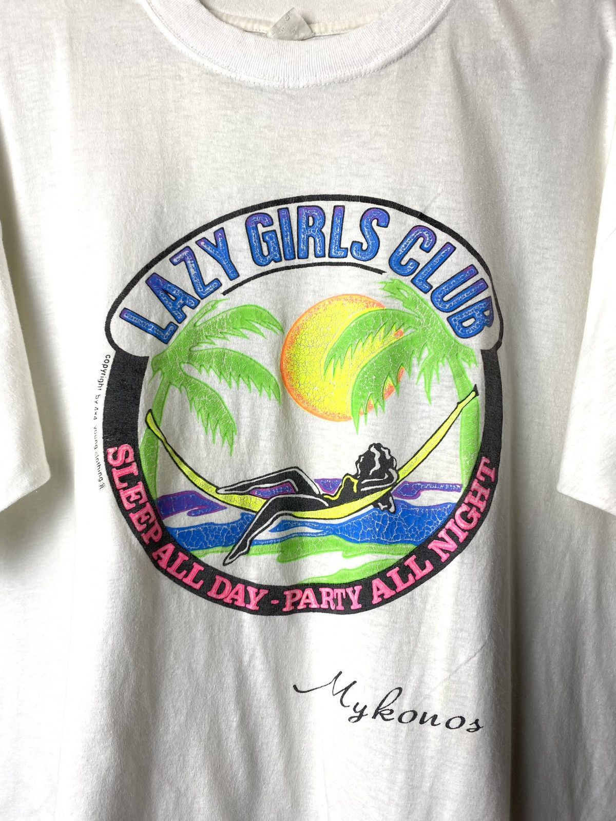 Rap Tees 1990’s Vintage Lazy Girls Club T Shirt Smoke Weed Jamaica Size US XL / EU 56 / 4 - 2 Thumbnail