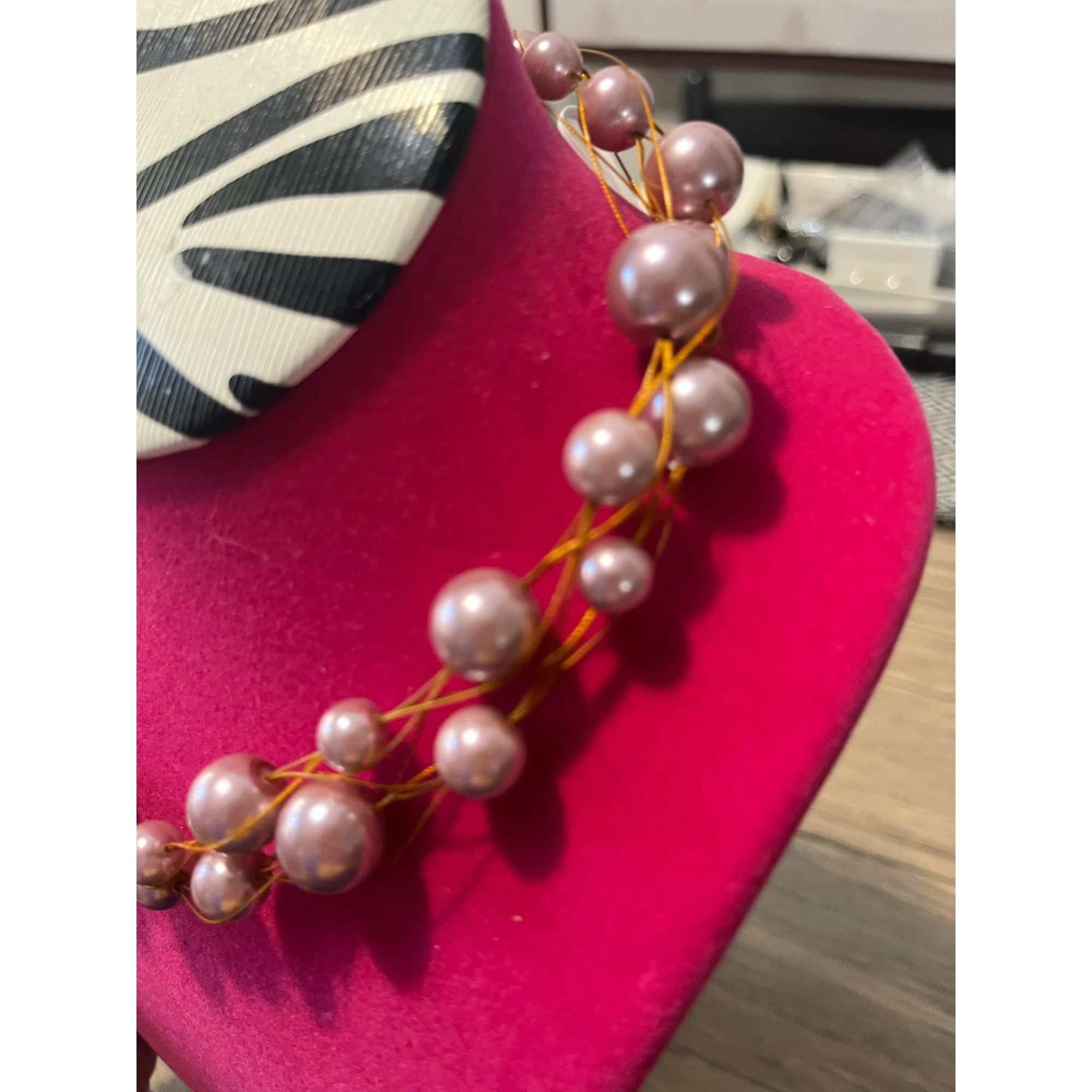 Other Handstrung Champagne Color Faux Pearl Necklace With Gold Wir Size ONE SIZE - 4 Thumbnail