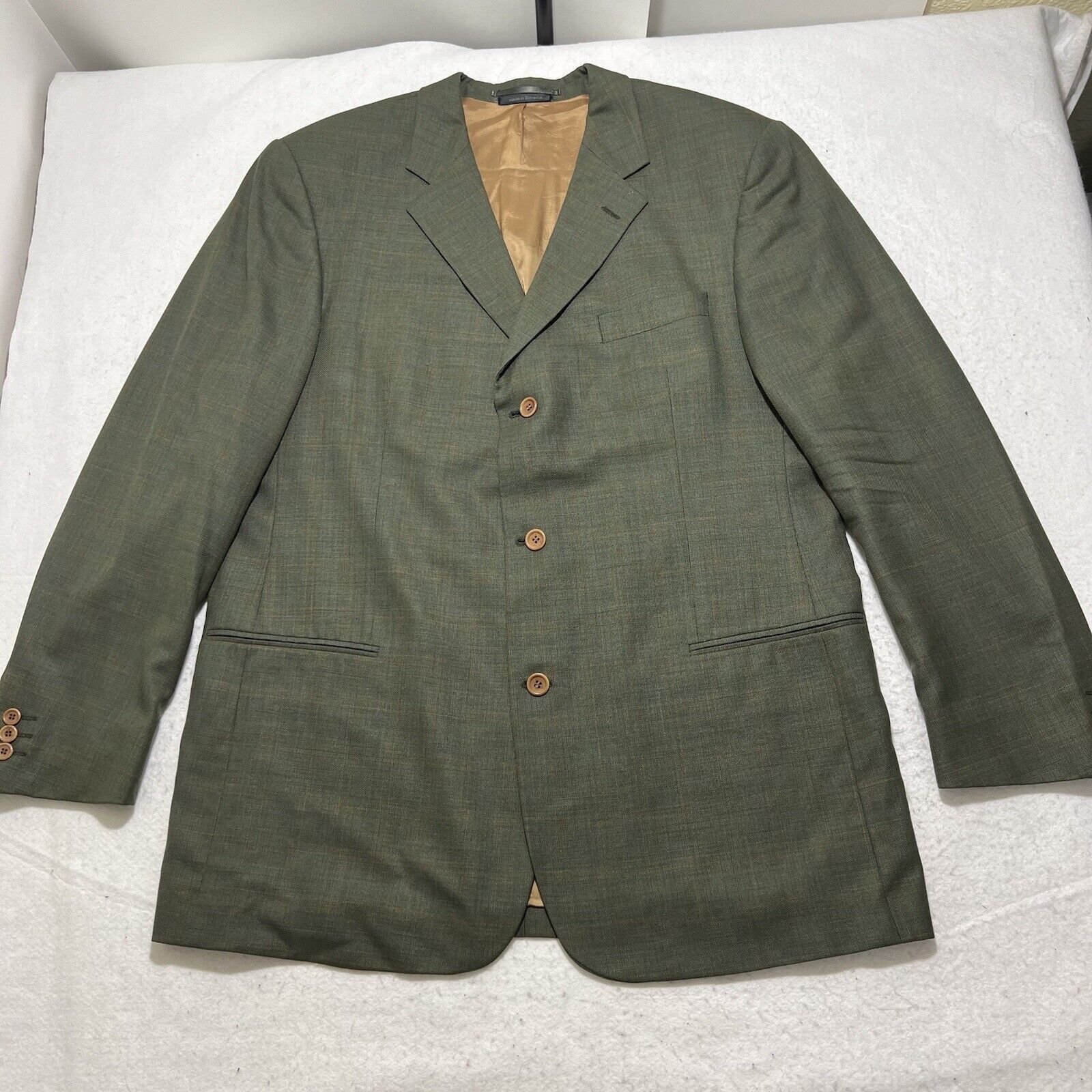 Other Cavelli Wool Windowpane Green Suit Jacket Carlanda Italy Size 46L - 1 Thumbnail