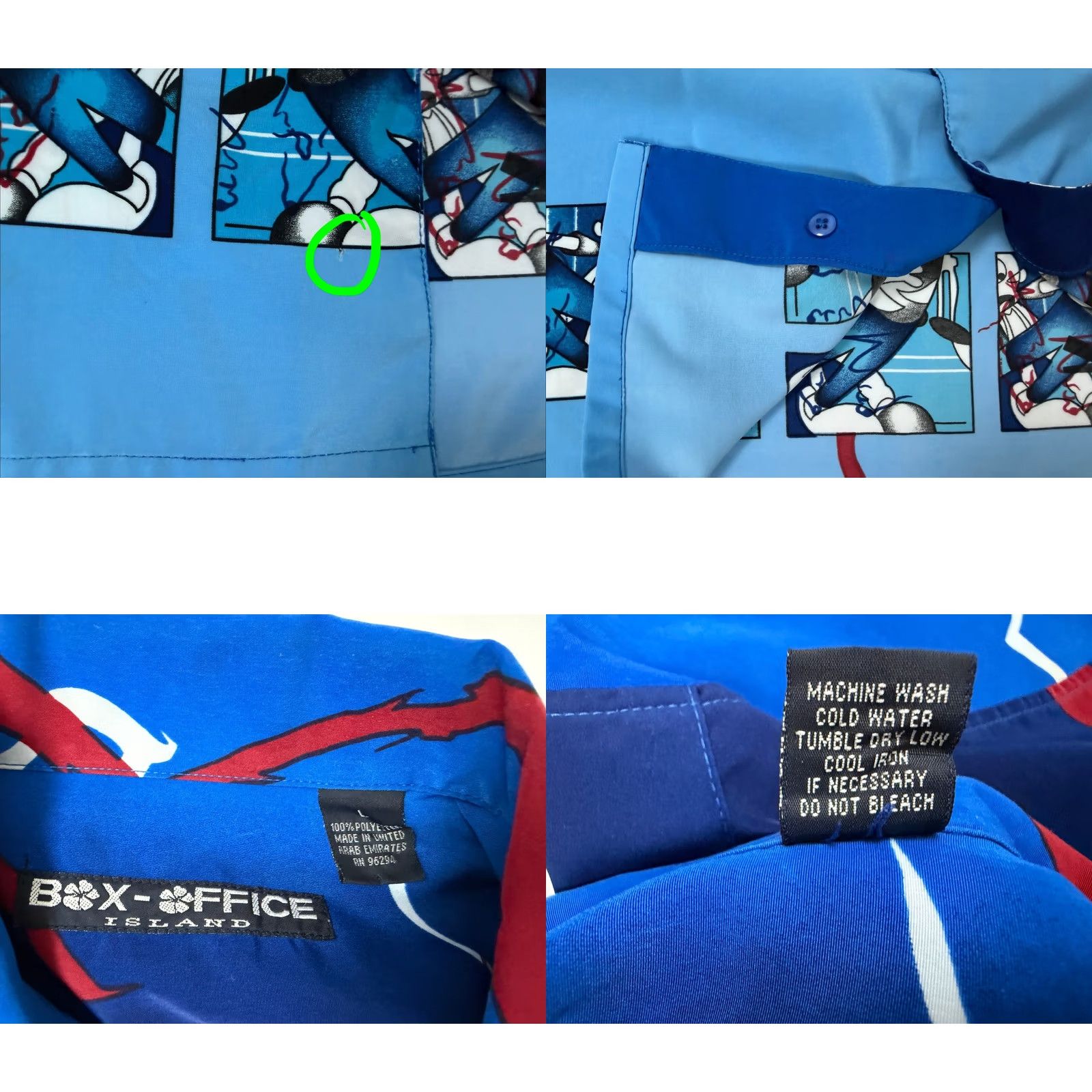 Vintage VINTAGE 90s Box Office Shirt Men Large Blue Polyester Microfiber Comic Panel Outdoors Size US L / EU 52-54 / 3 - 9 Thumbnail