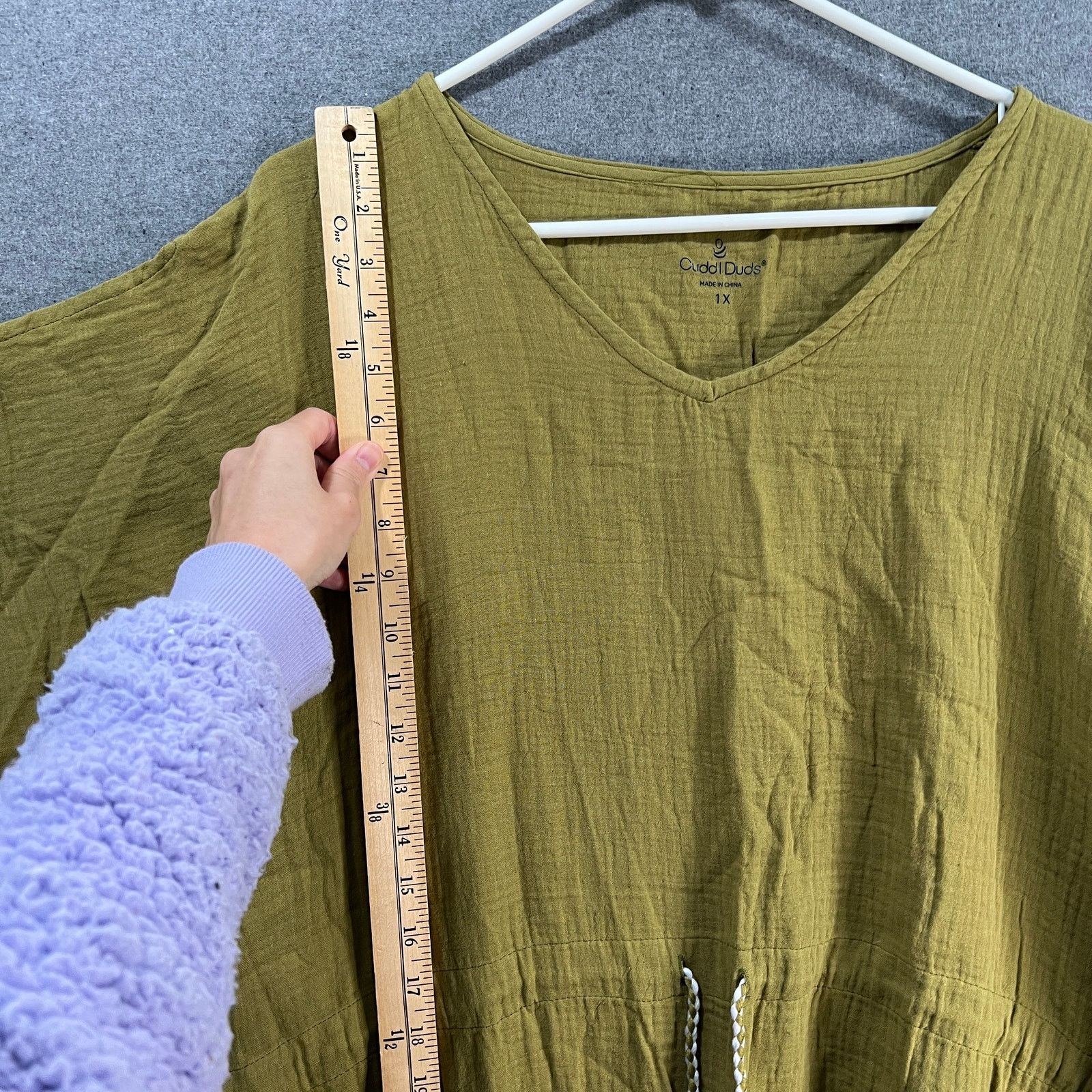 Other Cuddl Duds Casual Top Shirt Ladies Green Deep Moss Size 1X Size XL / US 12-14 / IT 48-50 - 8 Thumbnail