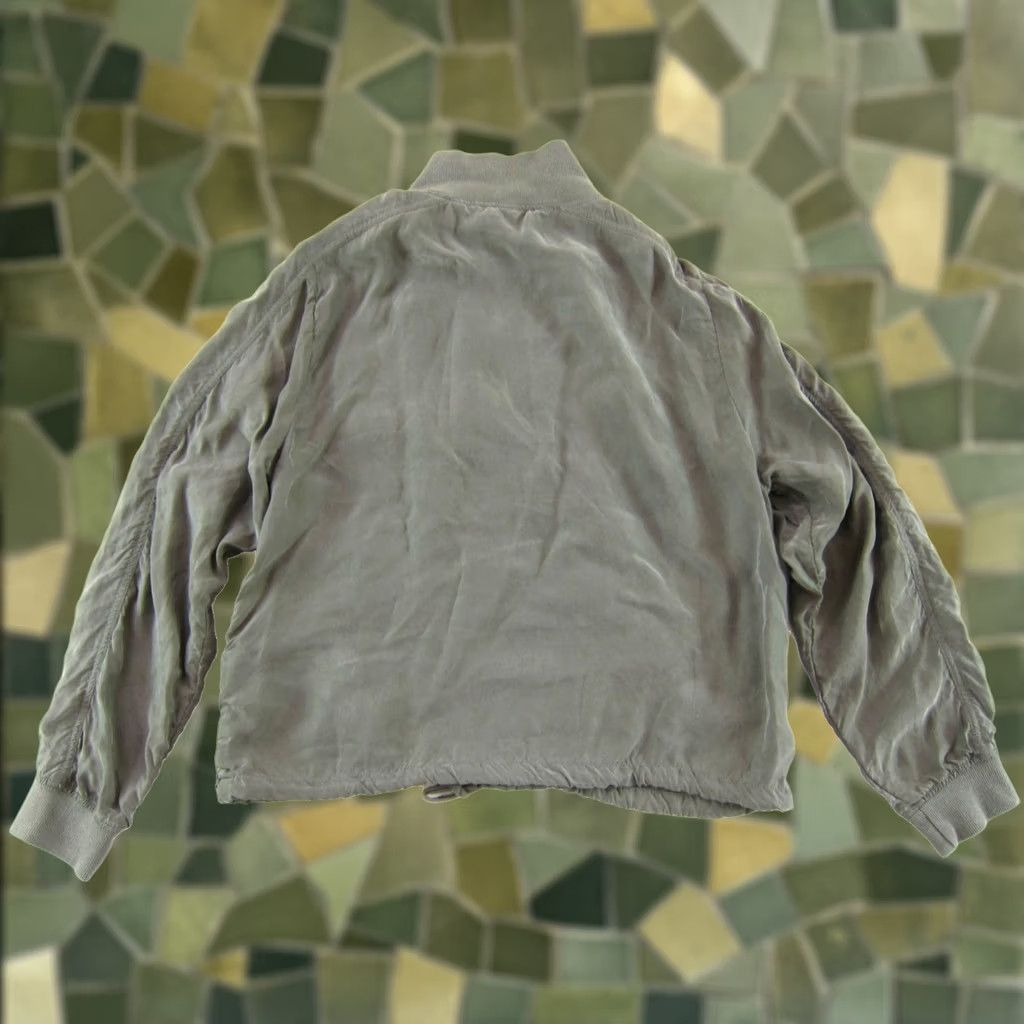 Vintage Marrakech Jacket Womens L Green Cupro Rayon Mock Neck Pocket Utility Moto Women Size L / US 10 / IT 46 - 1 Thumbnail