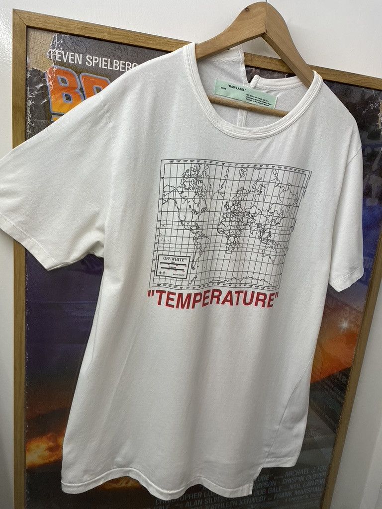 Off-White SS2018 Off-White Temperature Map Grid Asymmetrical T Shirt Size US L / EU 52-54 / 3 - 4 Thumbnail