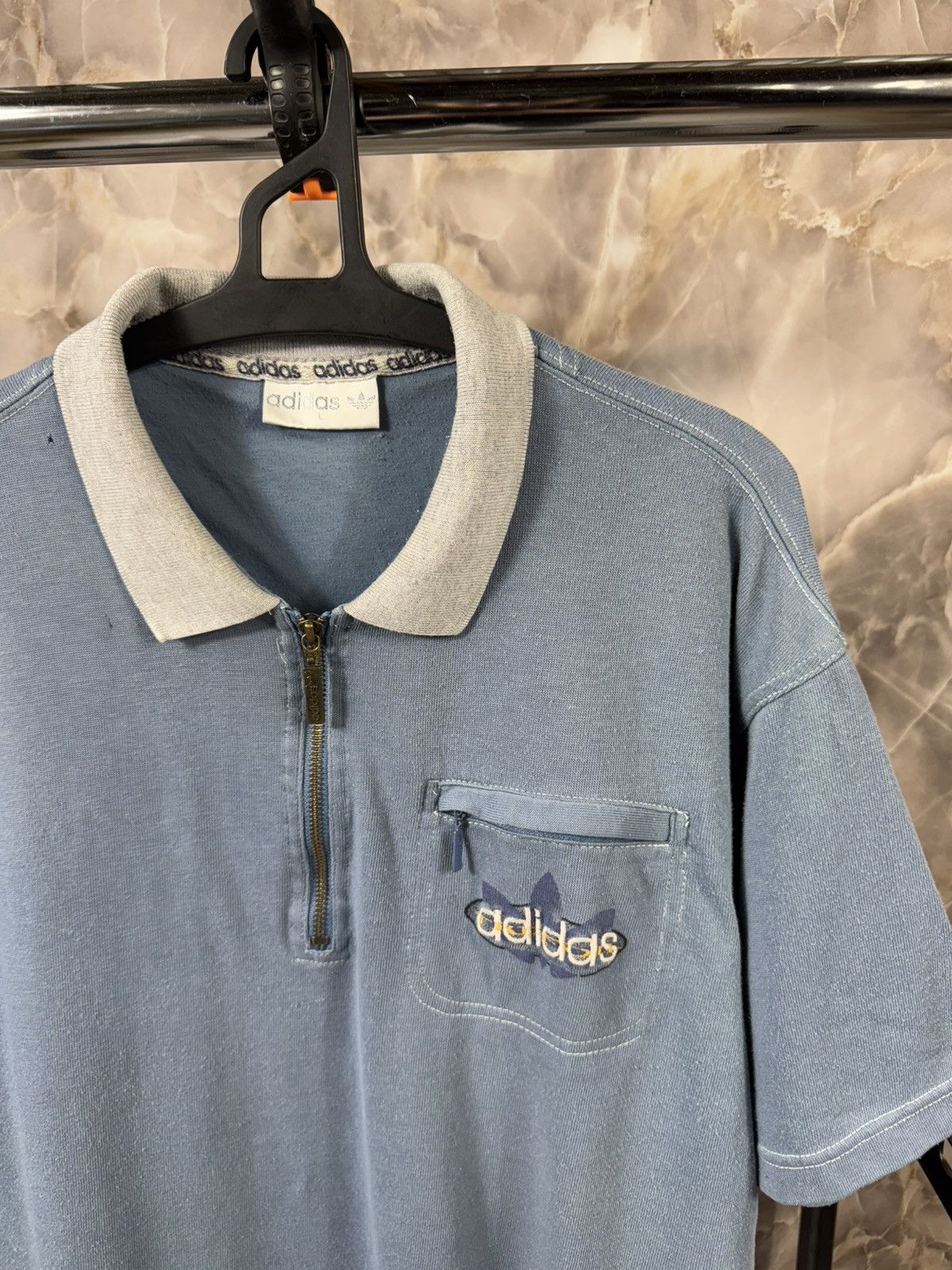 Vintage Vintage Adidas 90s 1/3 Zip Polo tee Size US L / EU 52-54 / 3 - 7 Thumbnail