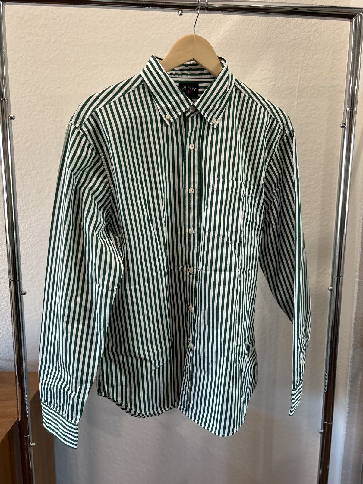 Noah BNWT SS22 Bengal Stripe Shirt White/Green size M Size US M / EU 48-50 / 2 - 2 Thumbnail