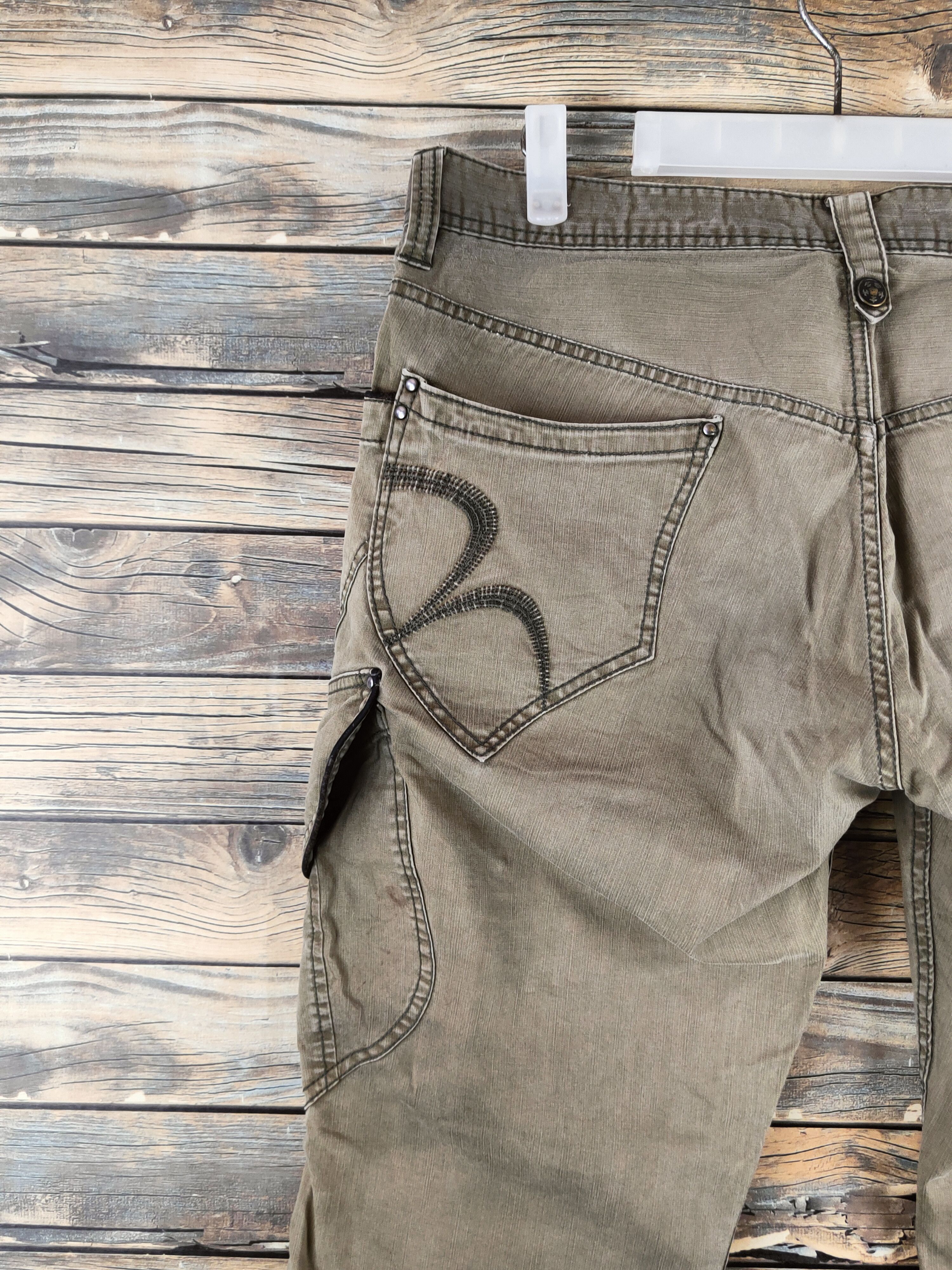 Nicole Club DL Nicole Club Olive Multipocket Cargo Pants #46-371 Size US 33 - 8 Thumbnail