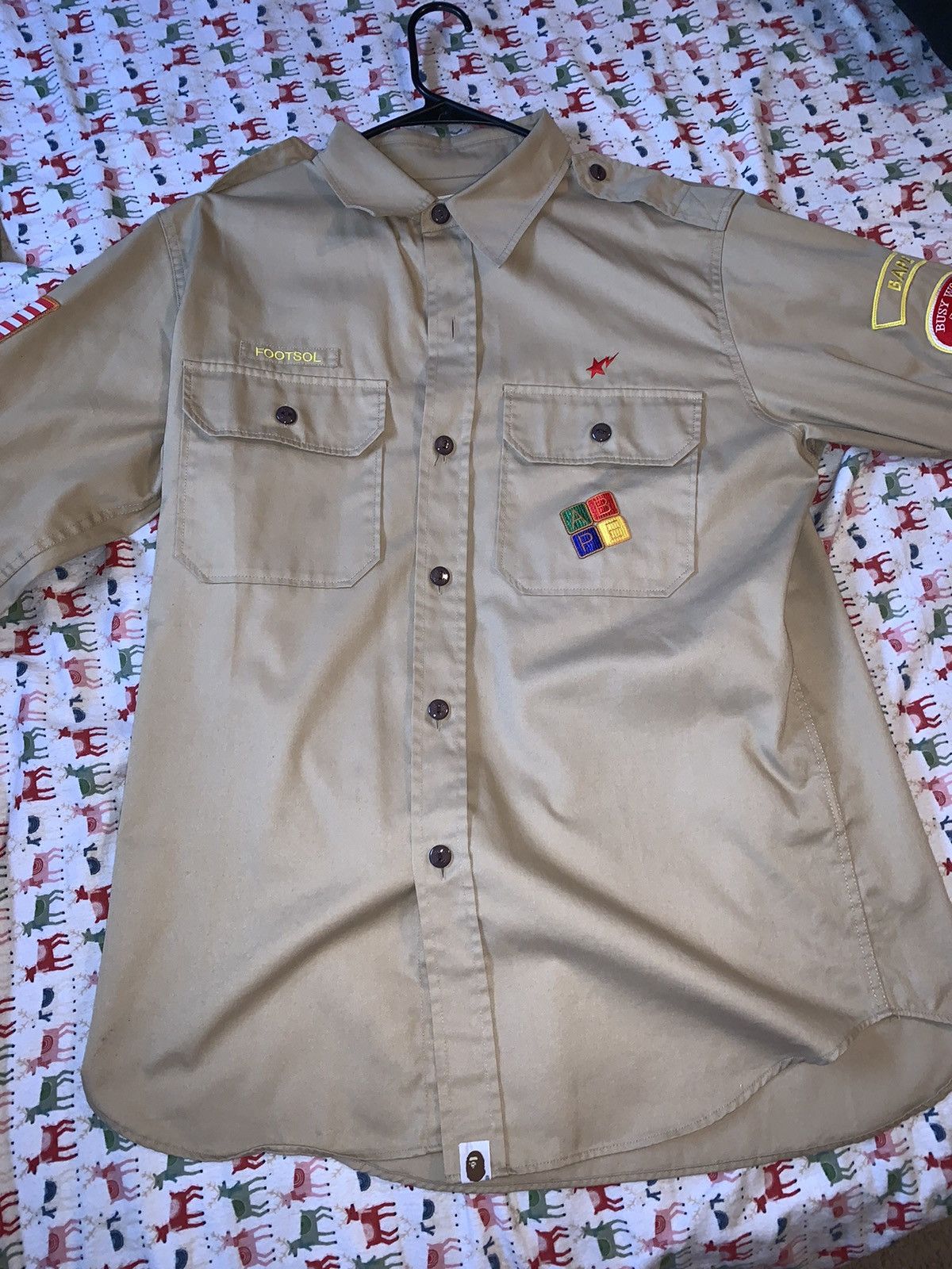 image of Bape Boyscout Shirt in Beige, Men's (Size XL)