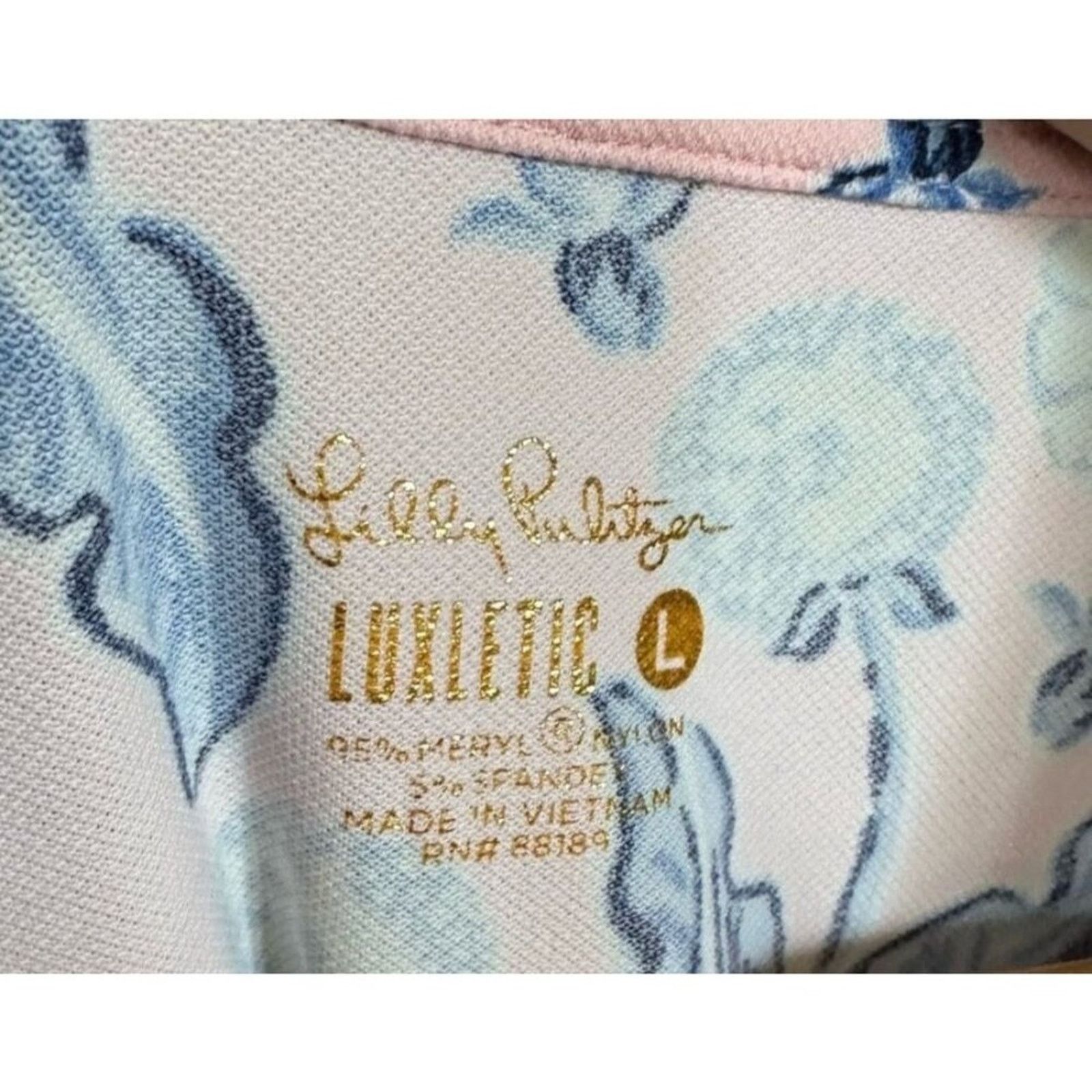 Lilly Pulitzer Lilly Pulitzer Luxletic Meryl Nylon Pique Top L Pink Tropic Size L / US 10 / IT 46 - 7 Thumbnail