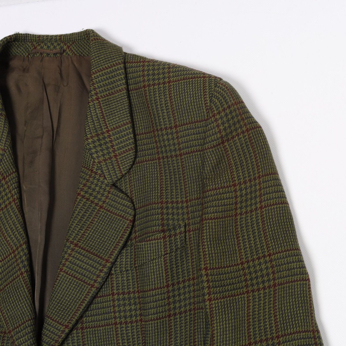 Burberry Burberrys Vintage Wool Green Tweed Blazer Jacket Plaid Size M / US 6-8 / IT 42-44 - 3 Thumbnail