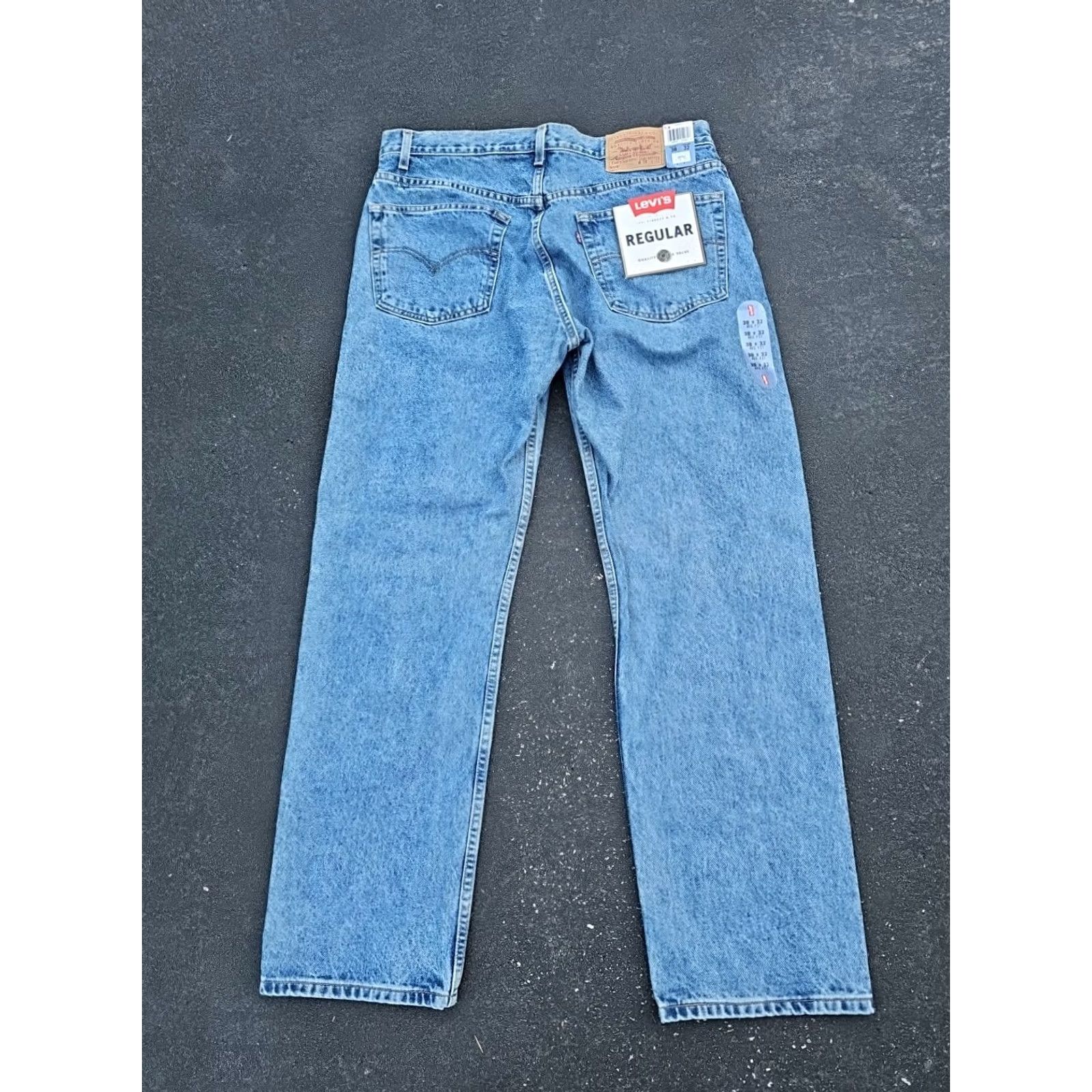 Levi's VINTAGE Levi's 505 Regular Fit Straight Jeans 38x32 Men Blue Denim 90s 5-Pocket Levi's 500 Series Mens Jeans with Sun Spot on Knee Size US 38 / EU 54 - 6 Thumbnail