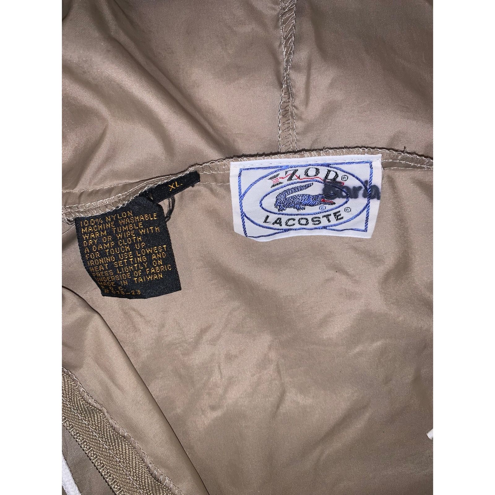 Lacoste × Vintage IZOD Lacoste Windbreaker Jacket Hooded Pullover Beige XL Size US XL / EU 56 / 4 - 5 Thumbnail