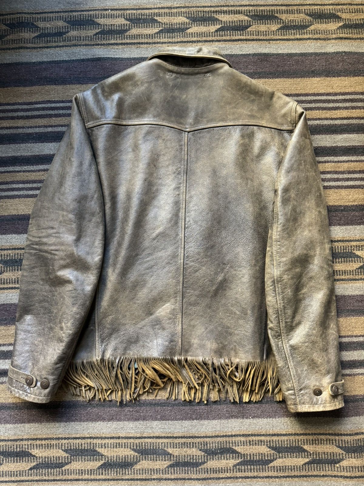 RRL Ralph Lauren Fringe Leather Randall Jacket Size US L / EU 52-54 / 3 - 3 Thumbnail