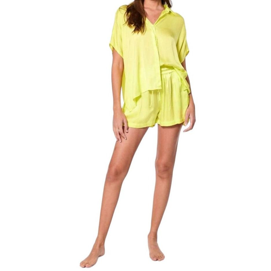 Young Fabulous & Broke YFB Women's Medium Boxer Silky Lime Green Drawstring Shorts Size 30" / US 8 / IT 44 - 1 Thumbnail