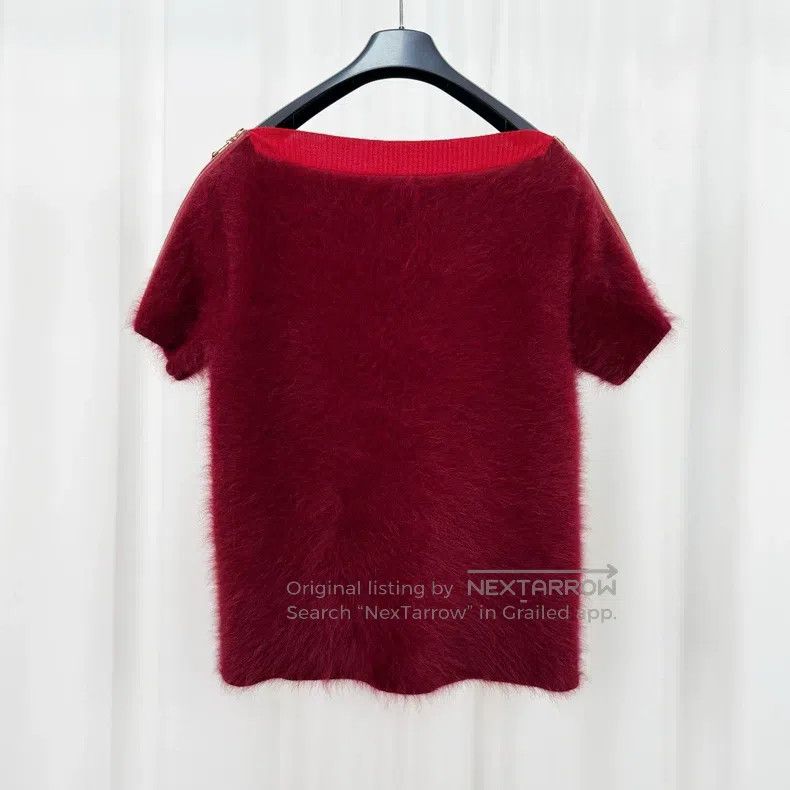 Louis Vuitton Louis Vuitton Red cashmere fur knit sweater Size S / US 4 / IT 40 - 2 Thumbnail