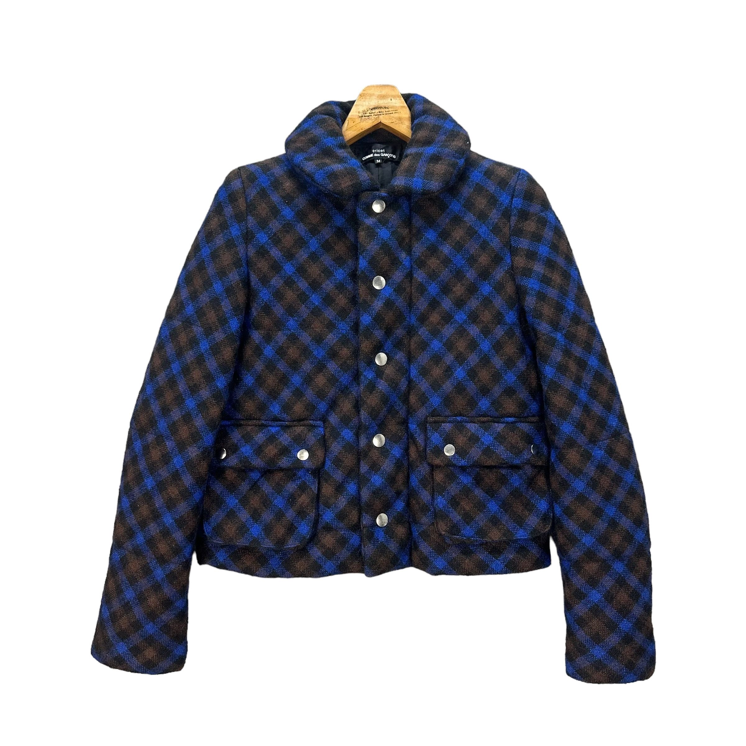 Comme des Garcons TRICOT CDG 05AW CHECKED PLAID TARTAN PUFFER 