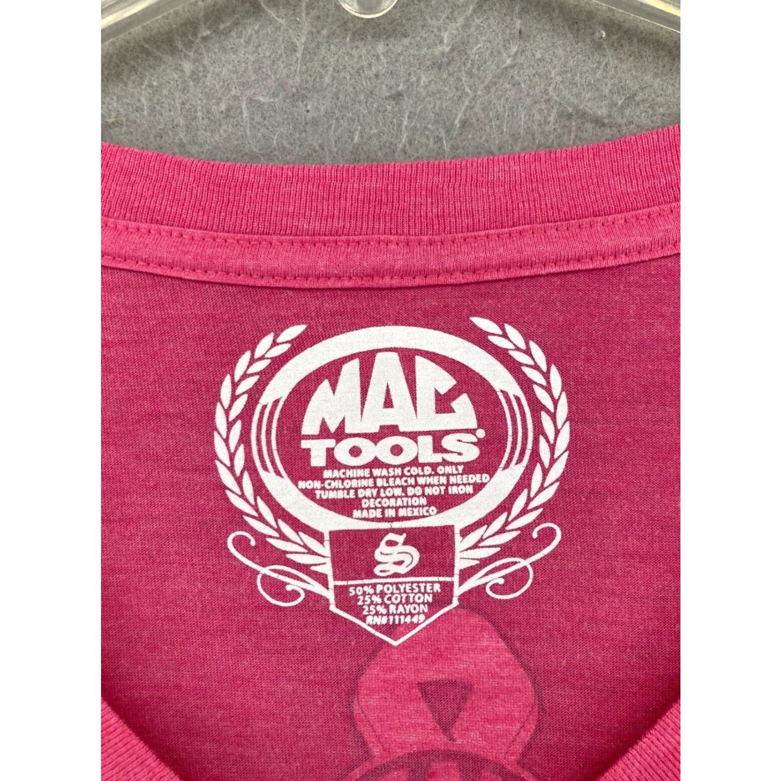 Vintage Mac Tools T-Shirt Womens Small Pink Breast Cancer Awareness Cap Sleeve V-Neck Knit Graphic Print 2010s Cars Theme Womens Size S / US 4 / IT 40 - 5 Thumbnail