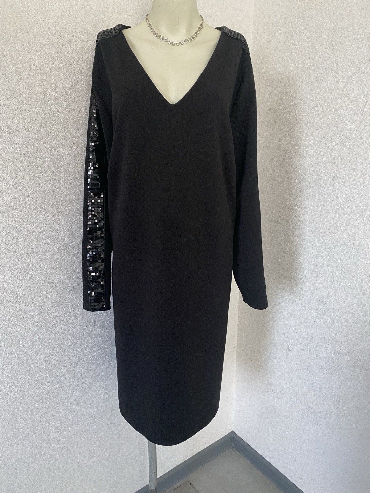 Other Zizzi Evening Dress Black Size L Sequins F/H25 Size L / US 10 / IT 46 - 1 Thumbnail