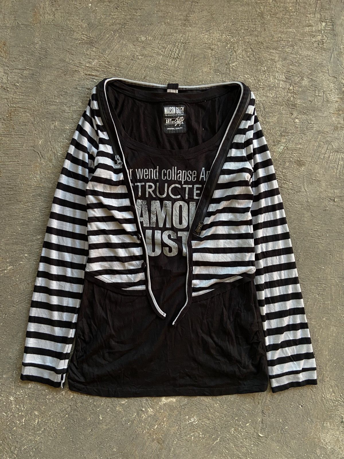 2000s Maison Gilfy - Vkei Style Poem Layered Long Slevee Tee
