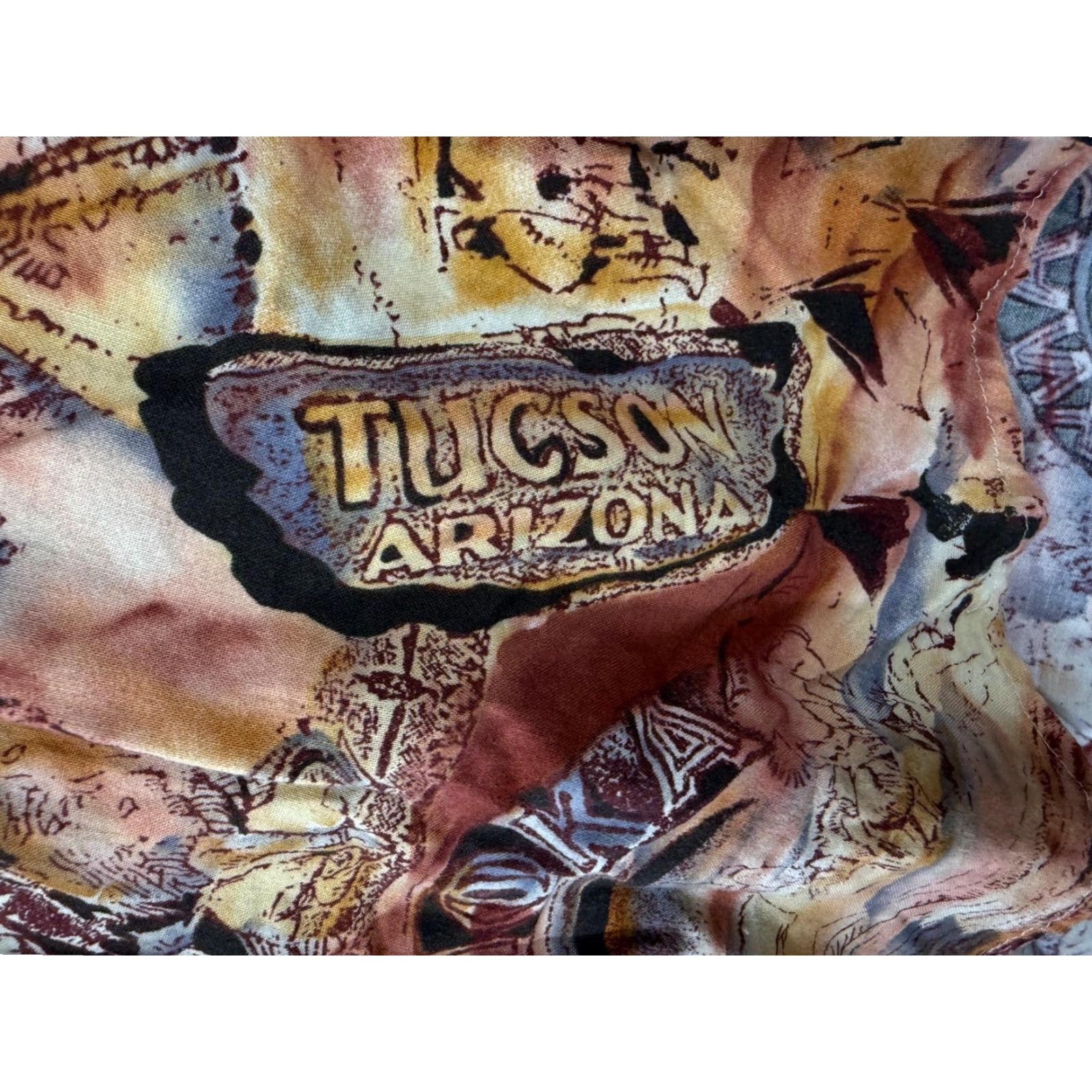 Roper VINTAGE Roper Western Shirt Mens L 16.5-35 Brown AOP Southwestern Arizona Button Up Long Sleeve Mens Size US L / EU 52-54 / 3 - 7 Thumbnail