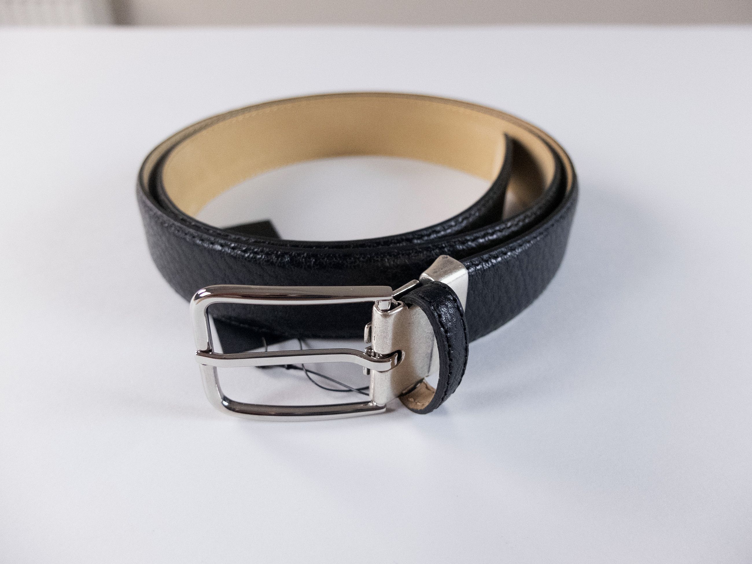 Paul Smith PAUL SMITH black grain leather classic belt 90 authentic Size 34 - 1 Thumbnail