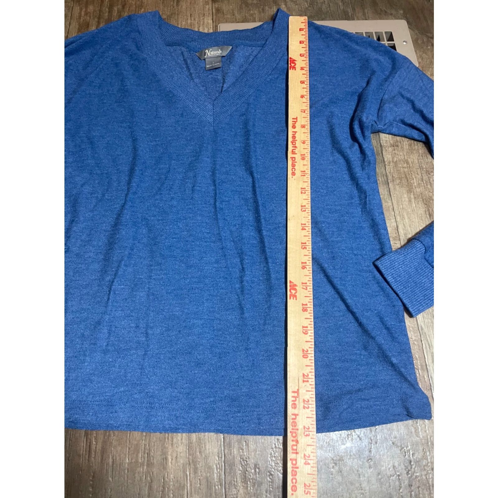Vintage Natural Reflections Sweater Women S Blue Long Sleeve Pull Over Cotton Blend Reflective Solid Nature 2000s? Size S / US 4 / IT 40 - 2 Thumbnail