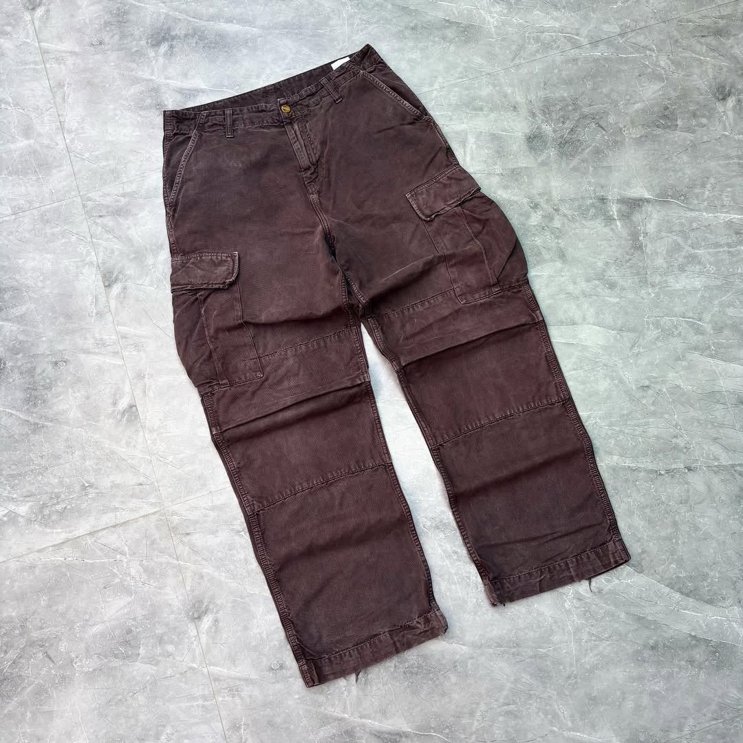 Carhartt × Vintage 90's Sunfade Carhartt B126 DKB Cargo Hunting Denim Pant Size US 34 / EU 50 - 2 Thumbnail