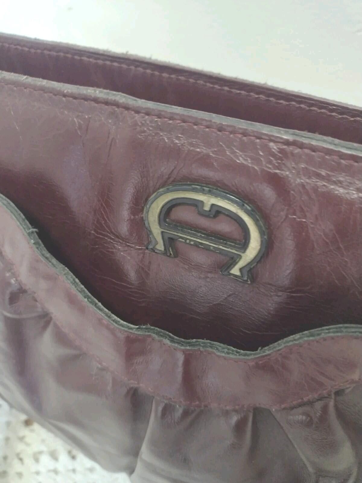 Etienne Aigner VTG 70s Aigner Burgundy Leather Shoulder Bag Chunky A Size ONE SIZE - 3 Thumbnail