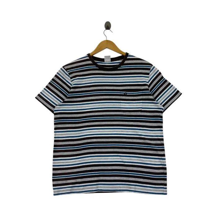 Vintage HANG TEN HAWAII Striped Honolulu Pocket Tee Shirt