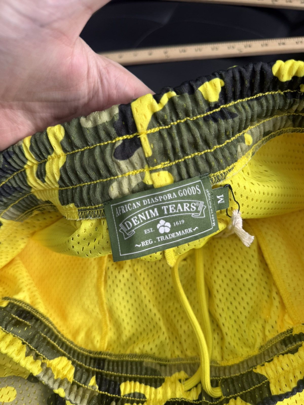 DENIM TEARS Denim Tears Mesh Summer Shorts Yellow Camo Size Medium (NEW) Size US 31 - 6 Thumbnail
