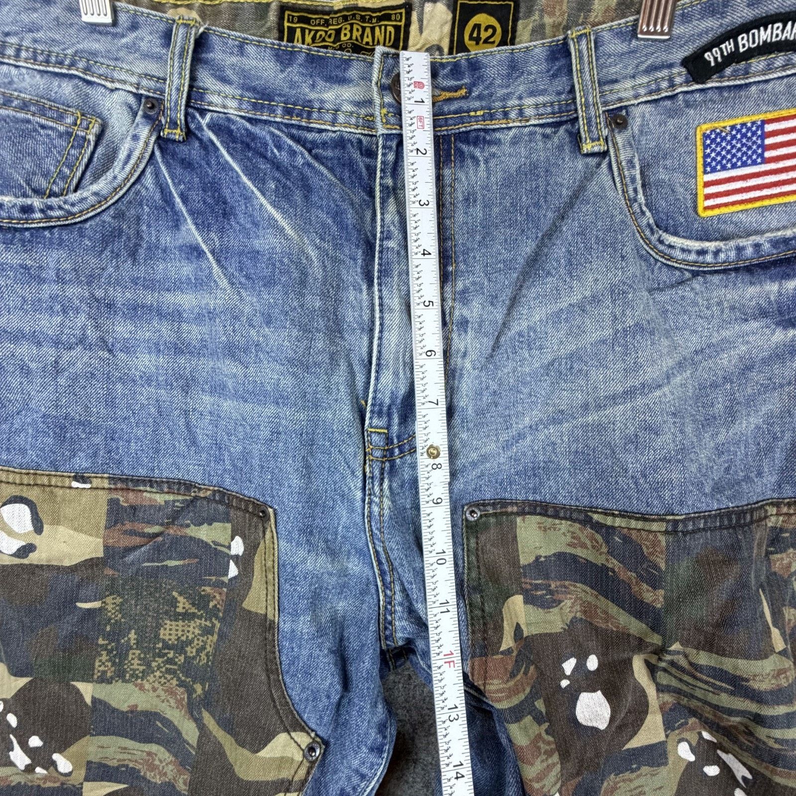 AKOO Vintage Y2K Akoo 99th Bombardier Jean Shorts Mens 42 Camo Size US 42 / EU 58 - 7 Thumbnail