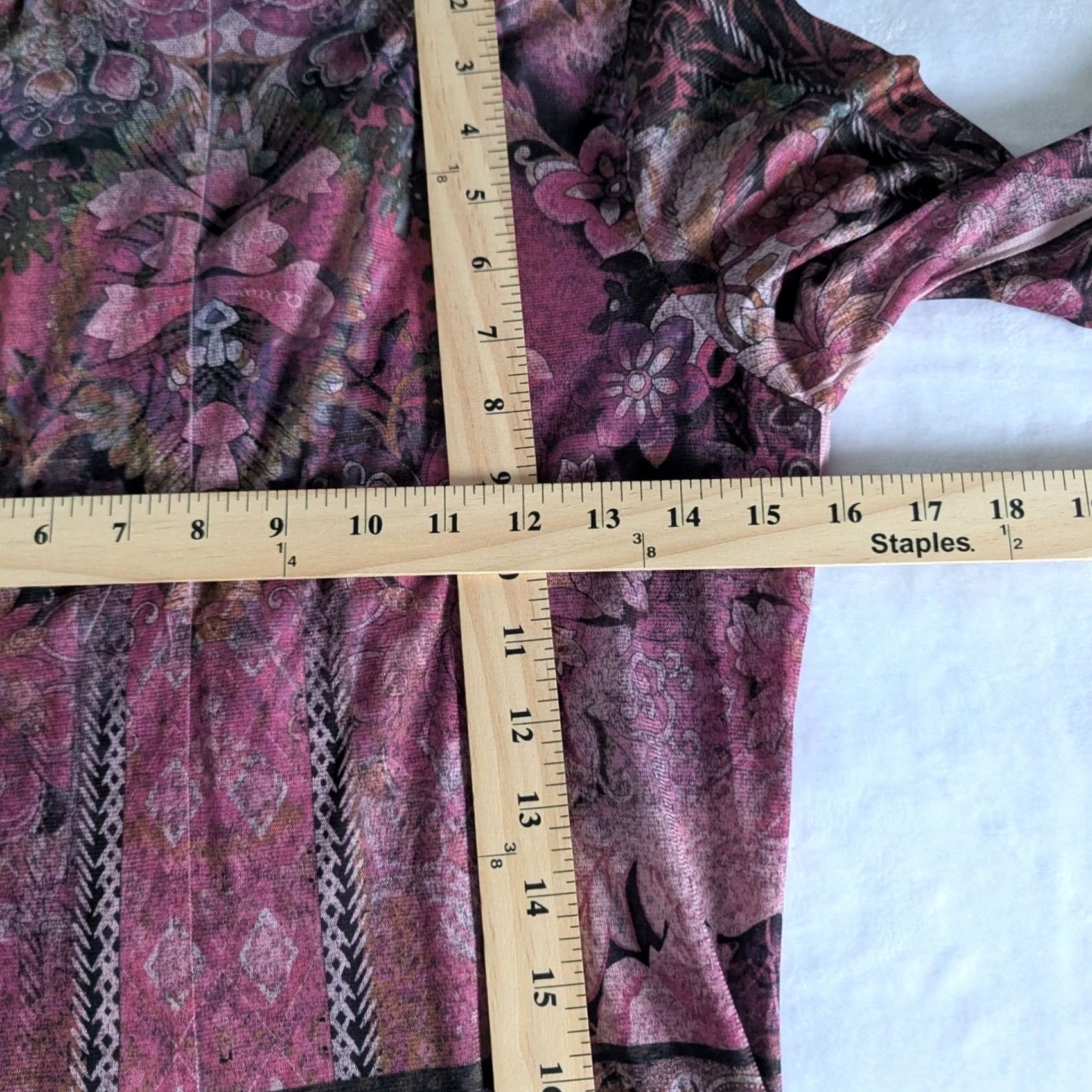 Pinko Pink Paisley Beaded V-Neck Long Sleeve Tunic Top Women's S Boho Blouse Shirt Size S / US 4 / IT 40 - 5 Thumbnail