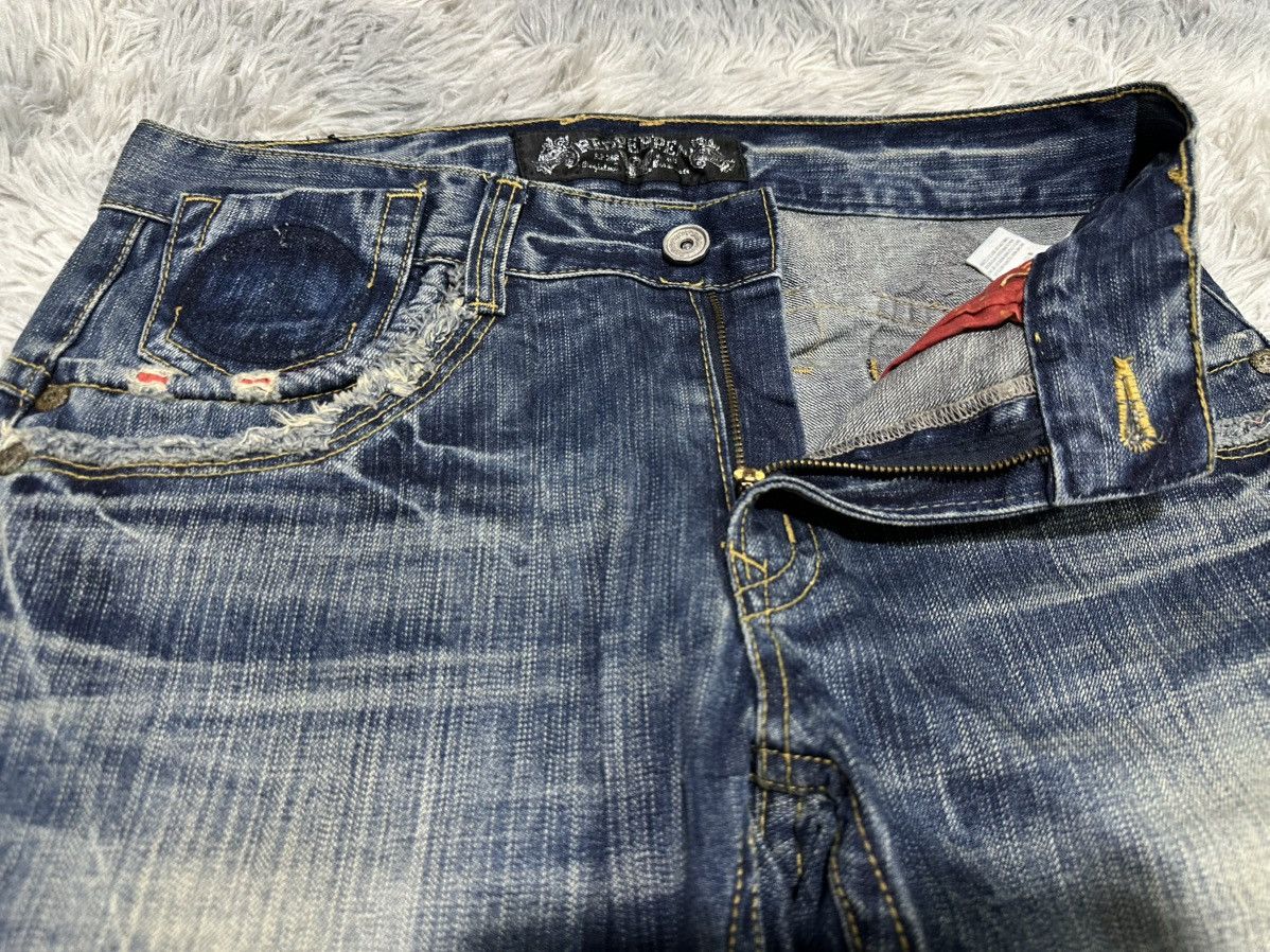 Japanese Brand 🔥Sick Y2K Red Pepper Jeans Flared Denim Distressed Size US 34 / EU 50 - 13 Thumbnail