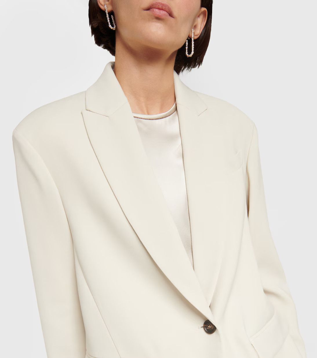 Brunello Cucinelli o1y0725 Blazer in Cream Size M / US 6-8 / IT 42-44 - 4 Thumbnail