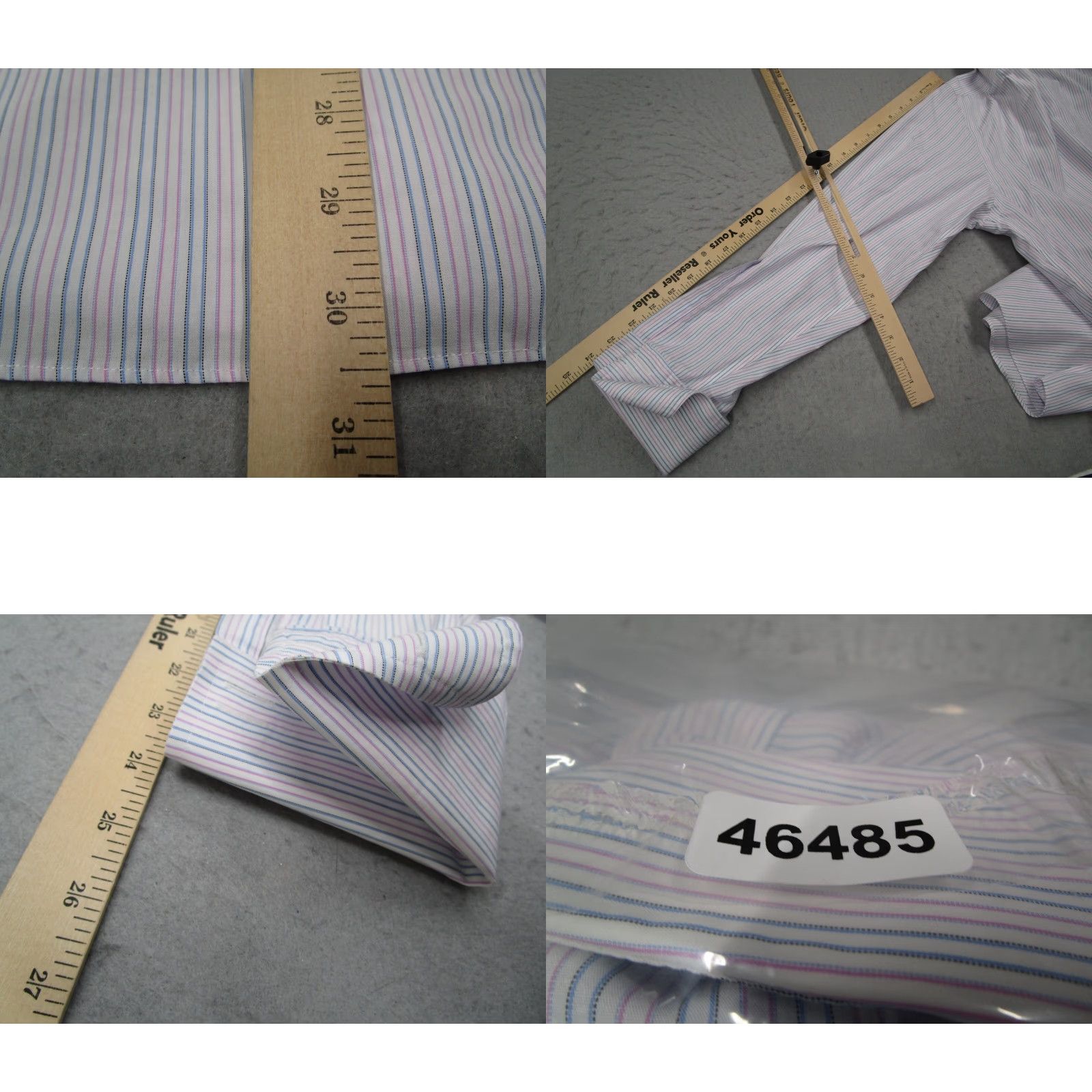 Charles Tyrwhitt CHARLES TYRWHITT Dress Shirt Slim Fit 34 16.5 Blue Striped French Cuff Non-Iron Mens Size 34R - 8 Thumbnail