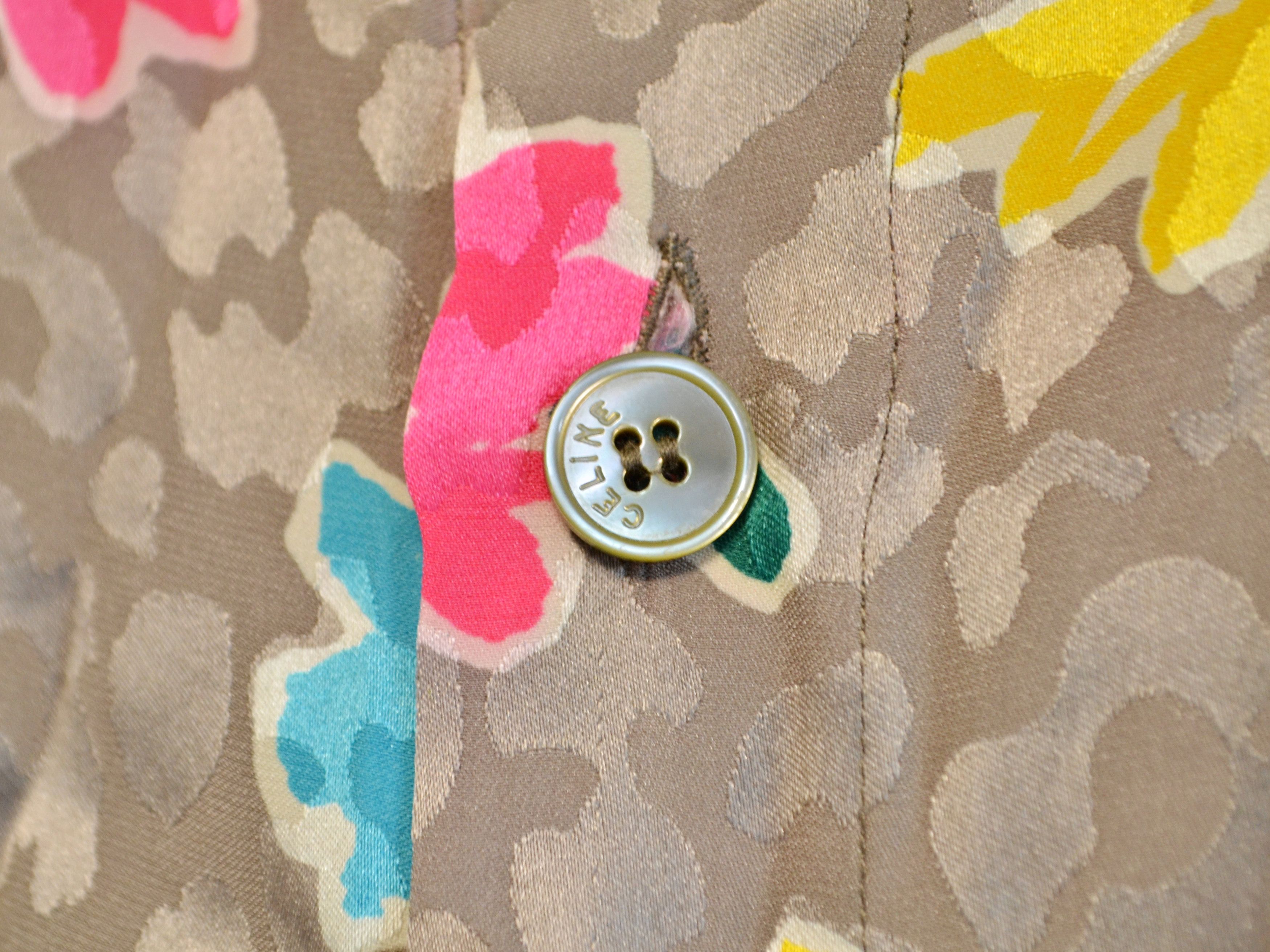 Celine CELINE Floral Print Silk Shirt Multicolor Womens Size M / US 6-8 / IT 42-44 - 6 Thumbnail