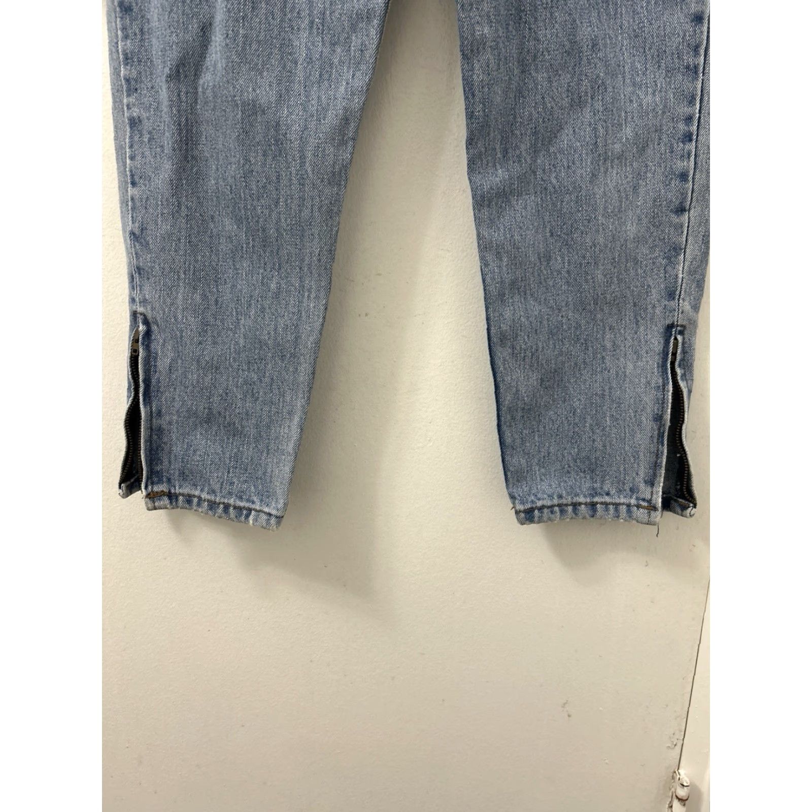 Guess VINTAGE GUESS Jeans Womens 29x27 Blue Made In USA Tapered Ankle Zip Mens? Size 29" - 5 Thumbnail