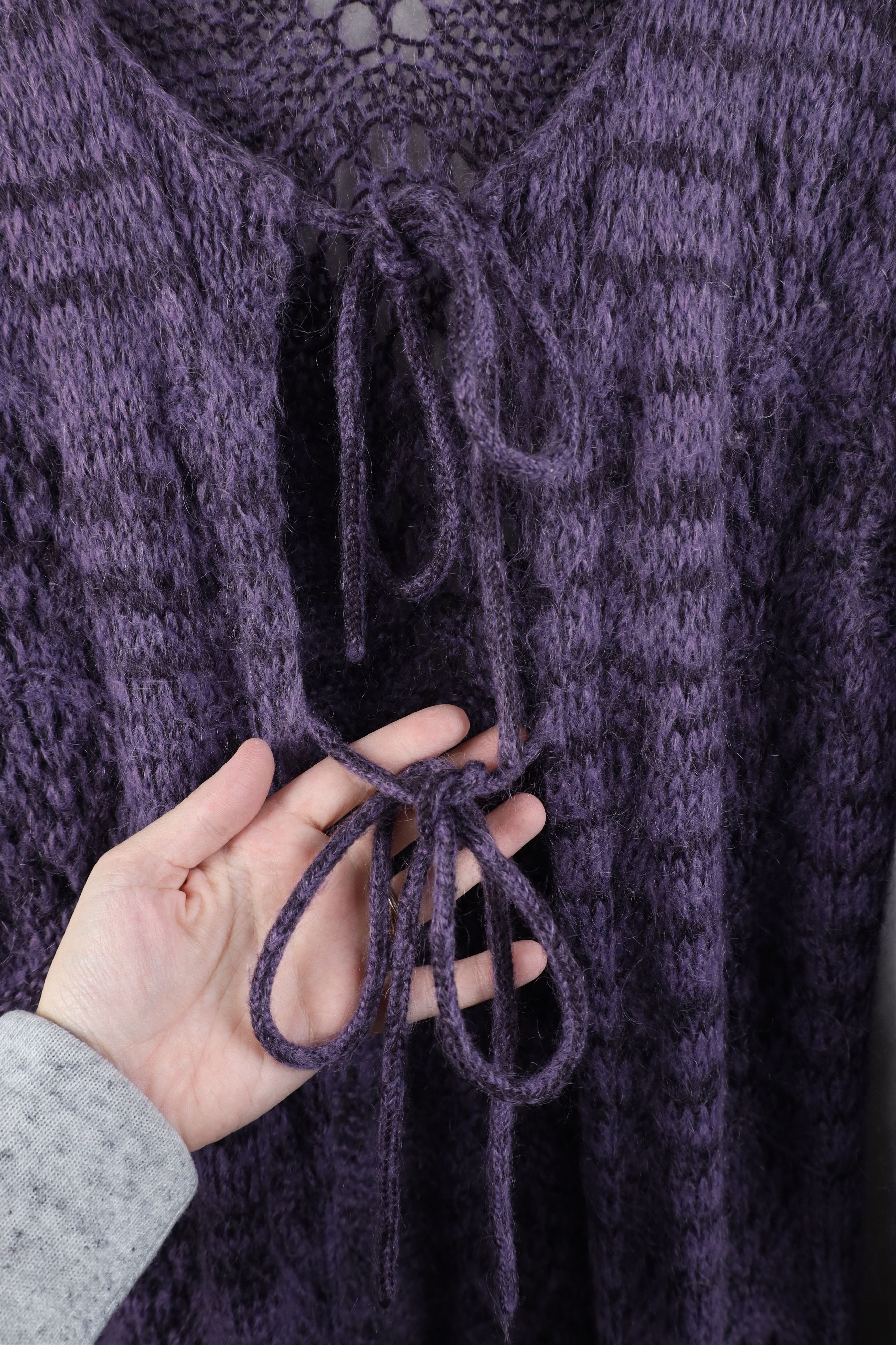 Vintage Vintage 90s Y2K Babydoll Mohair Knit Cardigan Sweater Size L / US 10 / IT 46 - 5 Thumbnail