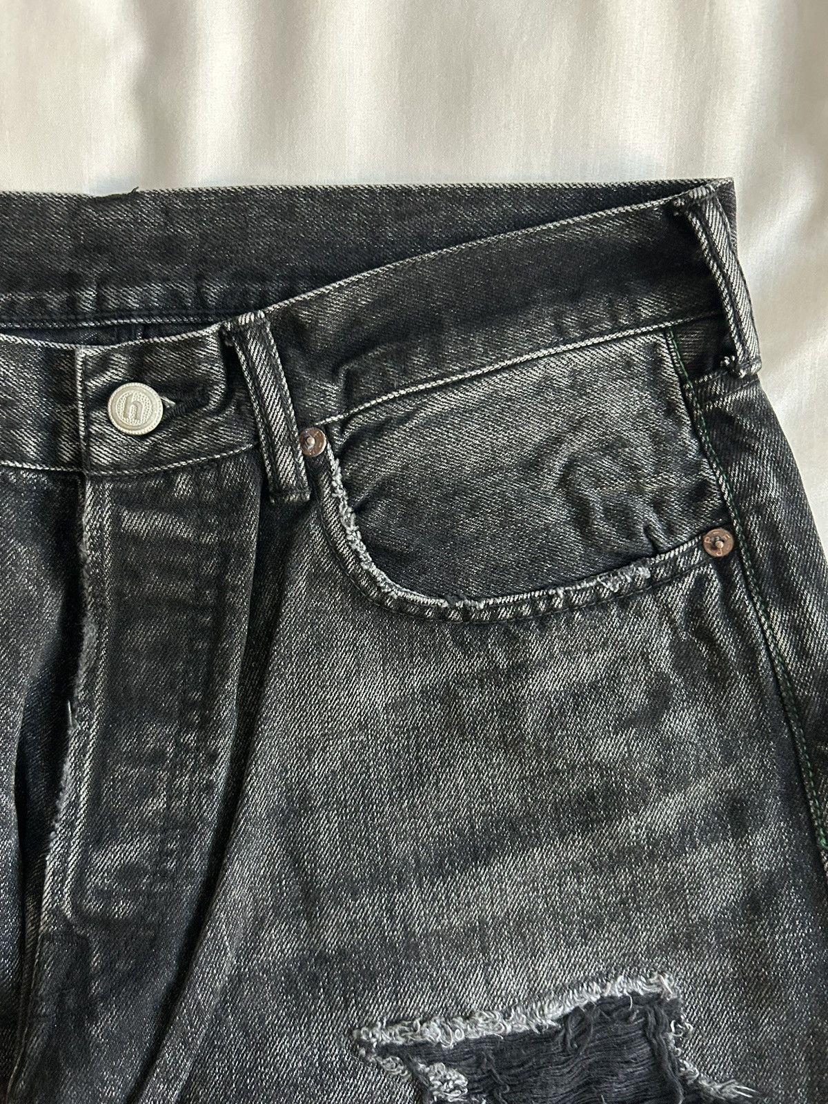 HIDDEN Hidden NY Baggy Denim Jeans Distressed Selvedge Japan Size US 32 / EU 48 - 7 Thumbnail